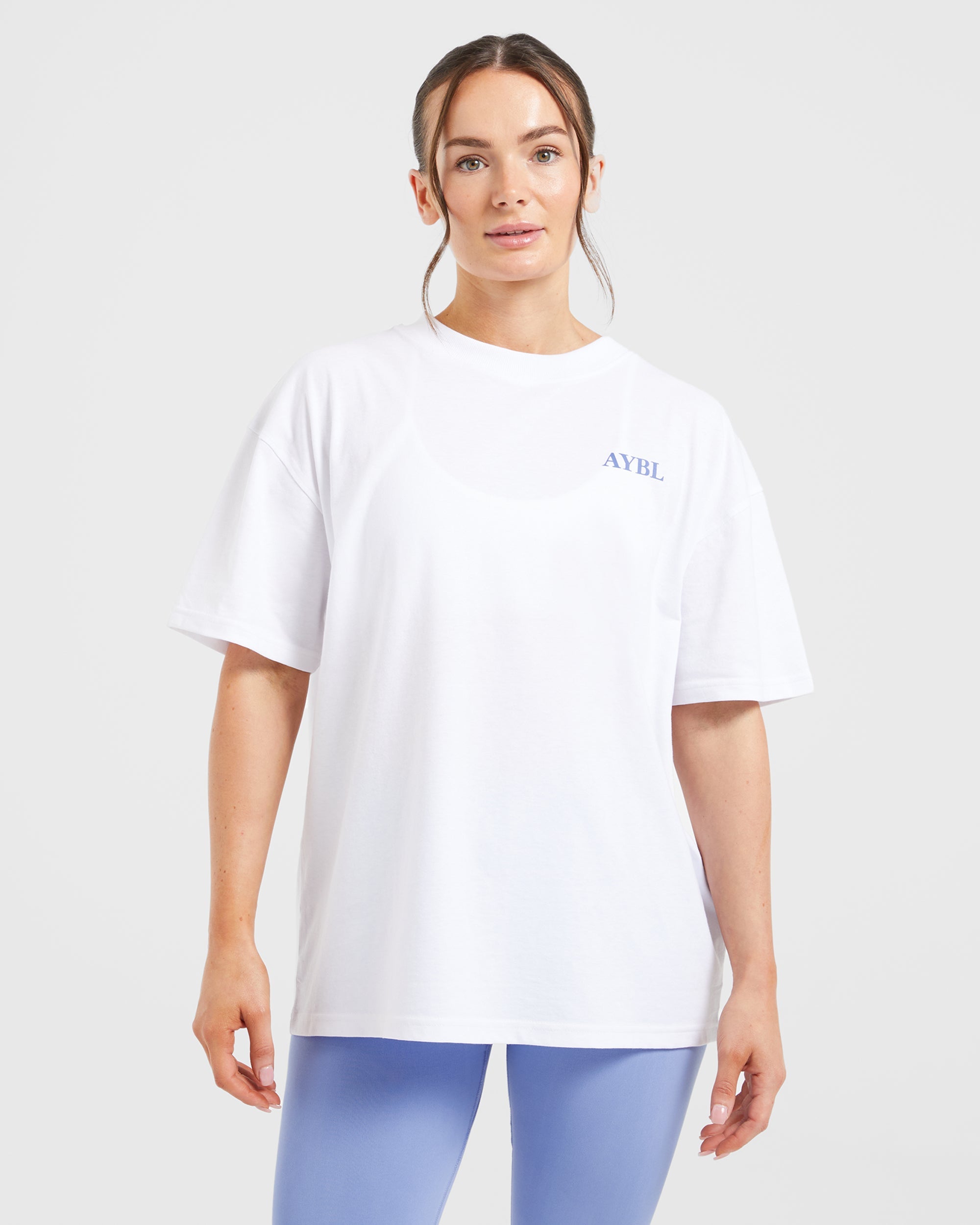 Do It For You Oversized T Shirt - Blanc/Bleu