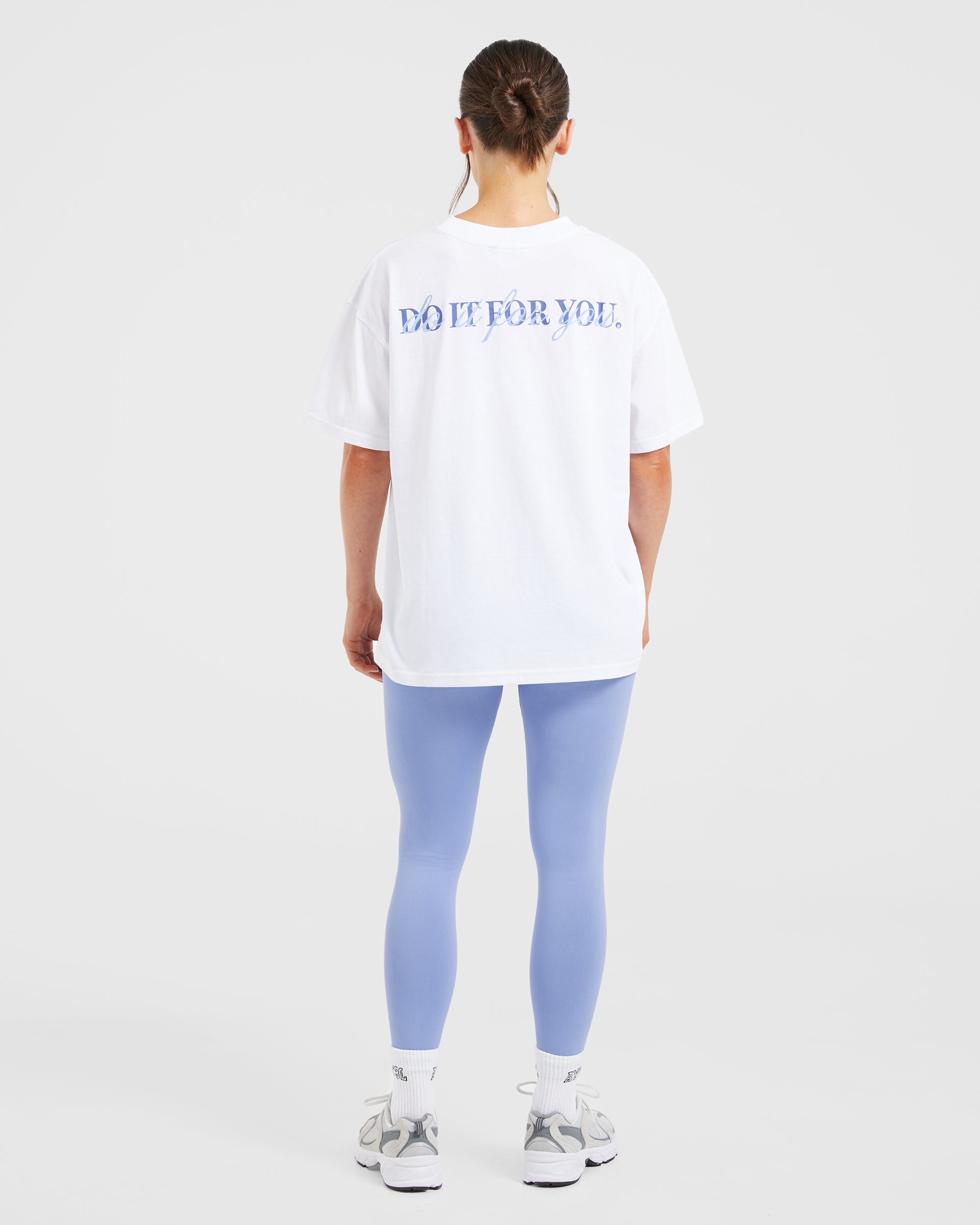 Do It For You Oversized T Shirt - Blanc/Bleu