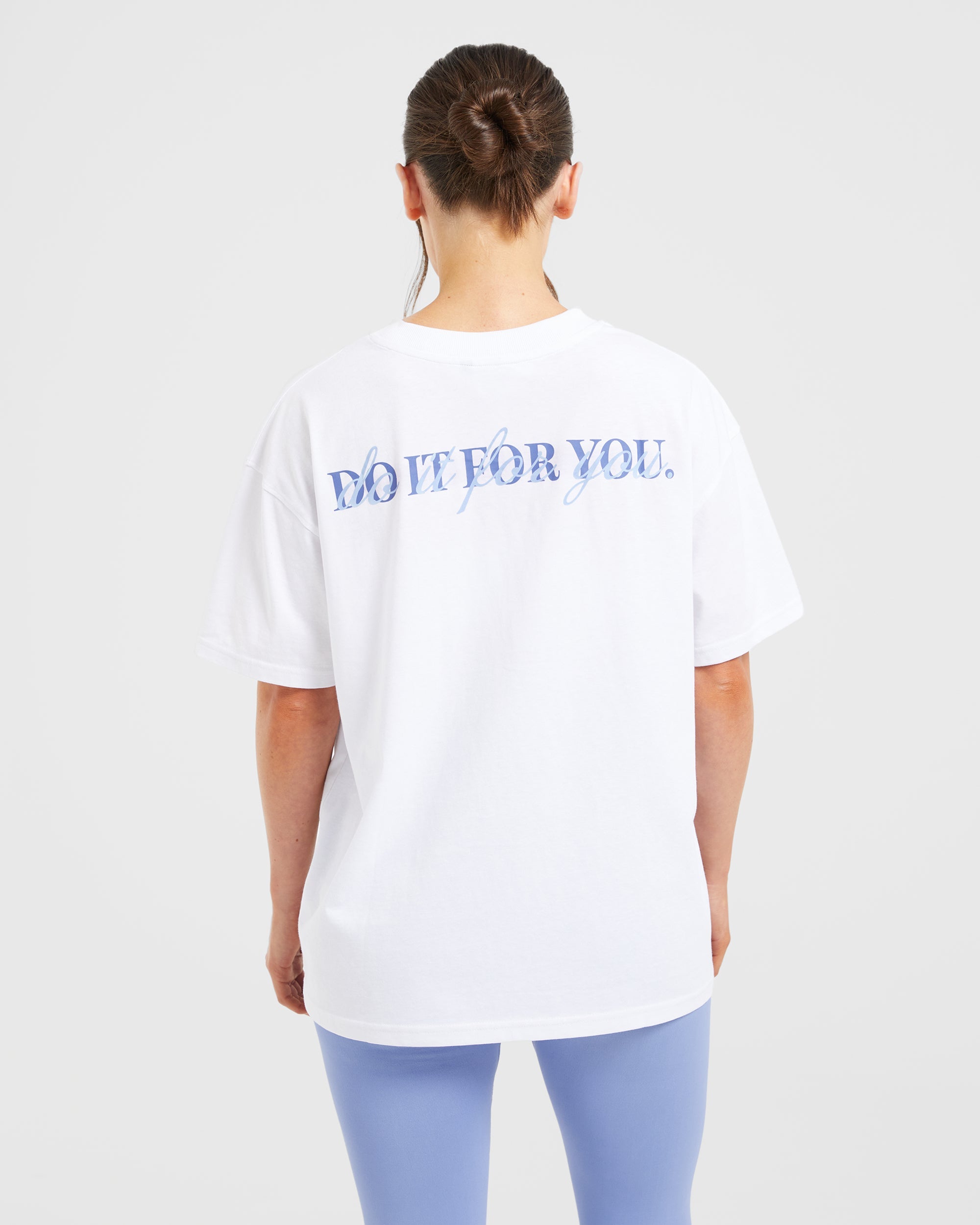 Do It For You Oversized T Shirt - Blanc/Bleu