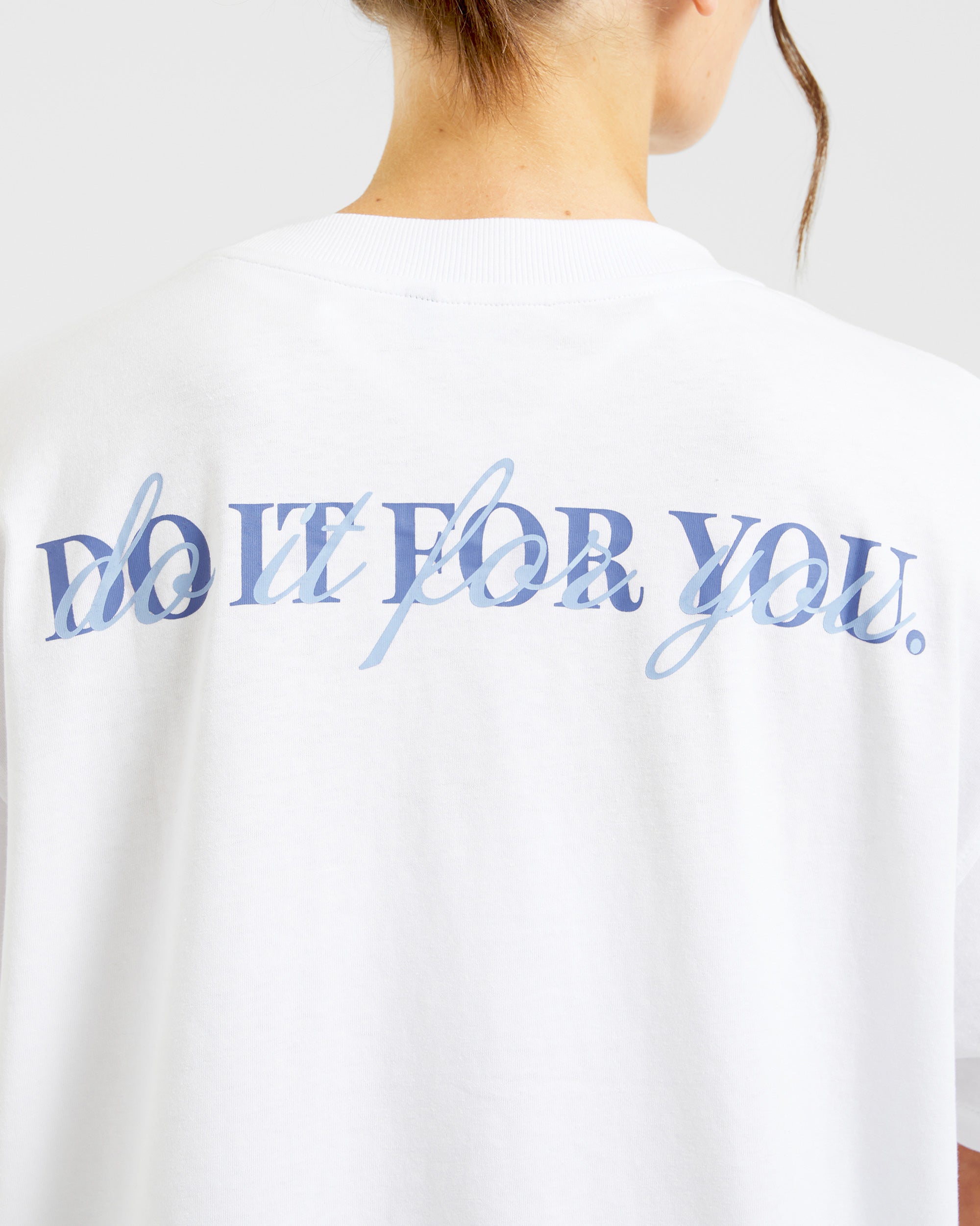 Do It For You Oversized T Shirt - Blanc/Bleu