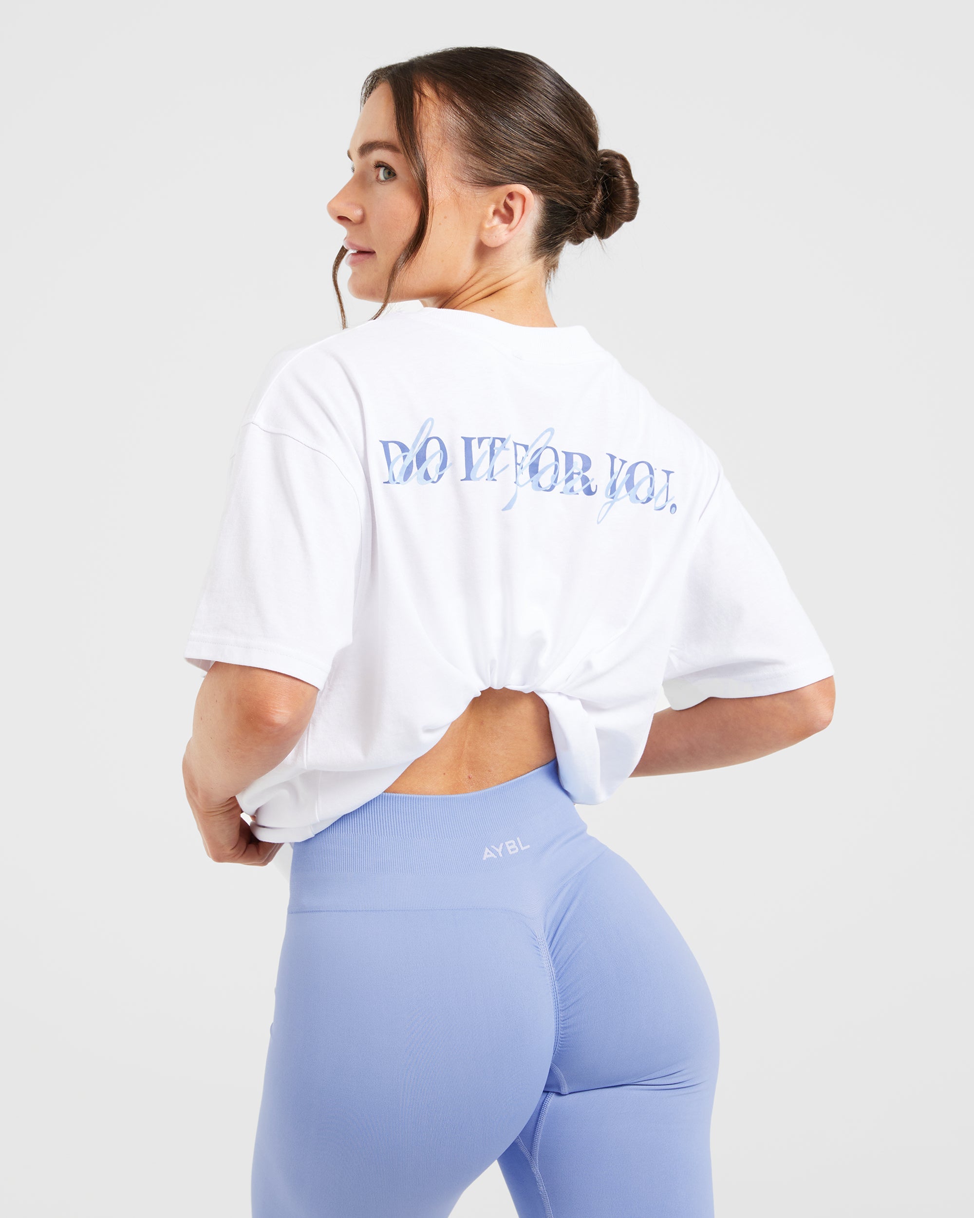 Do It For You Oversized T Shirt - Blanc/Bleu