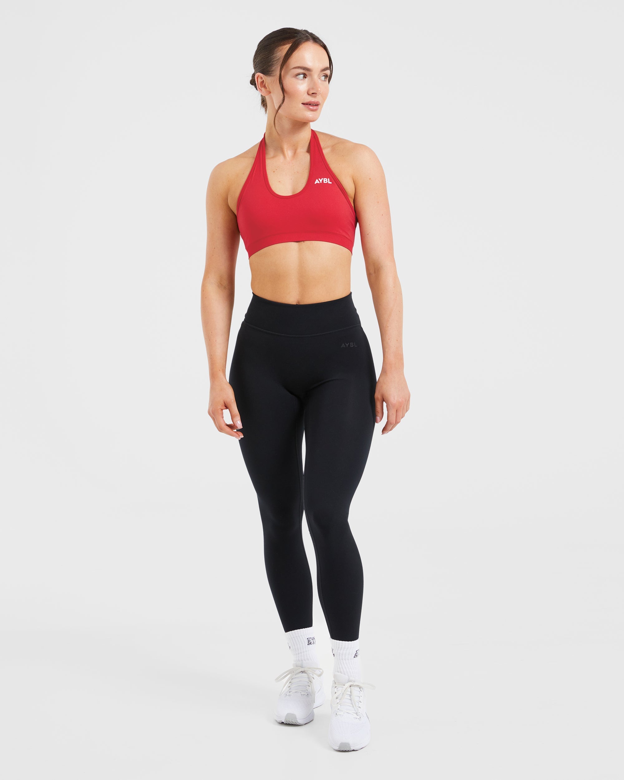 Essential Seamless Halterneck Sports Bra - Rouge