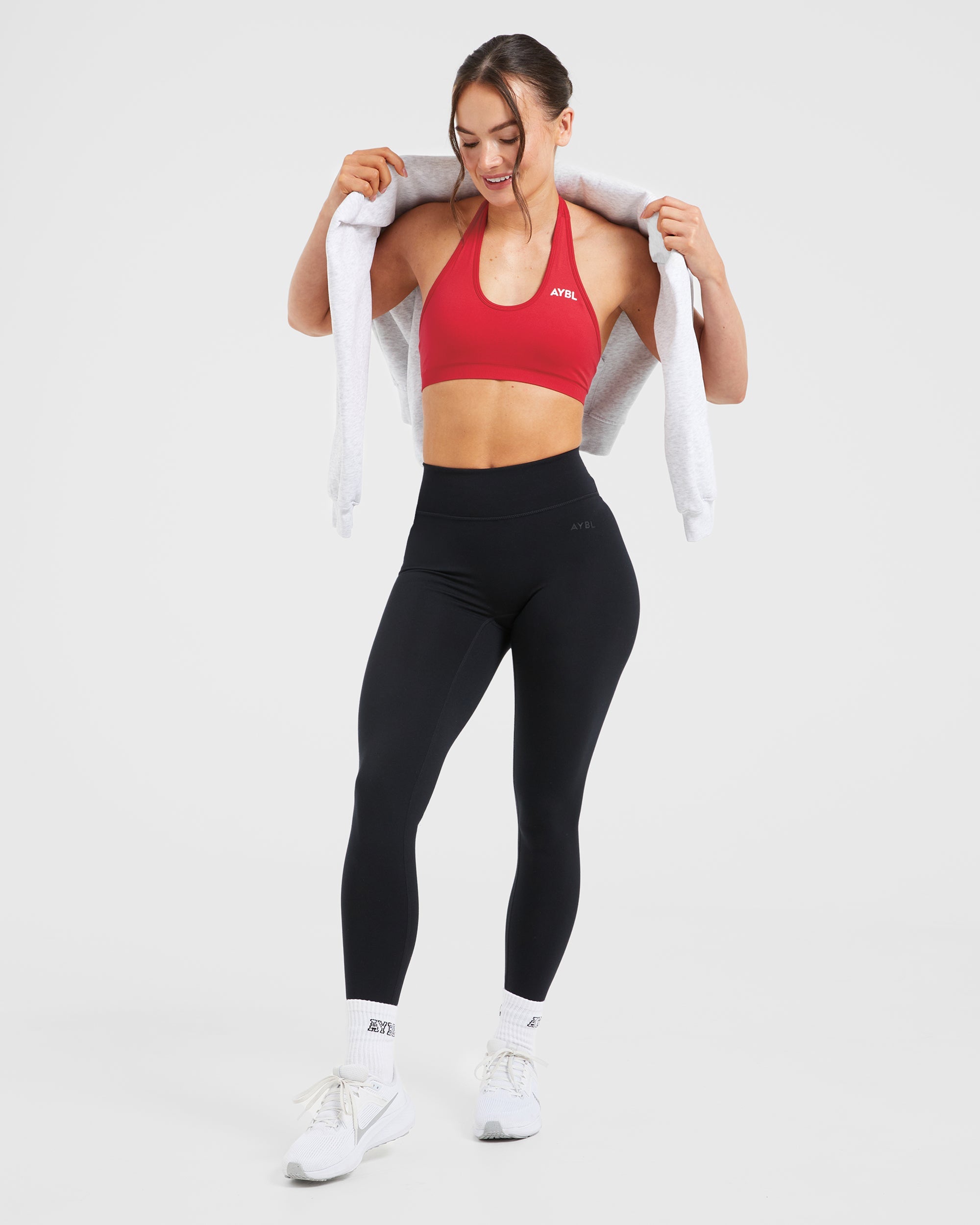 Essential Seamless Halterneck Sports Bra - Rouge