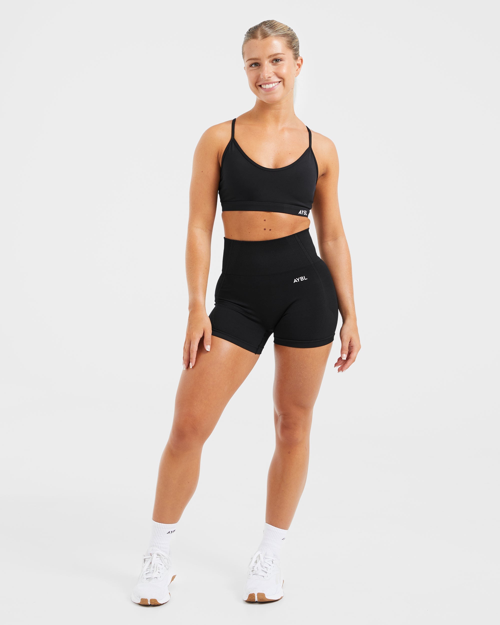Essential V Neck Sports Bra - Noir