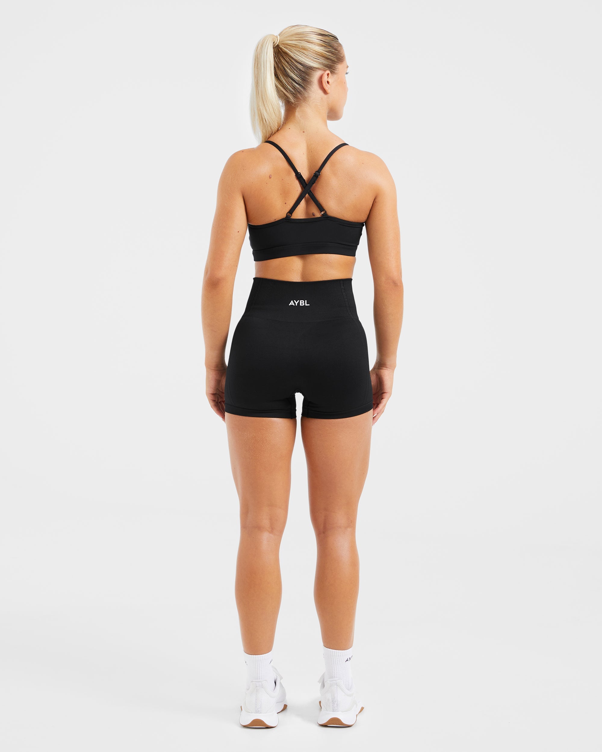 Essential V Neck Sports Bra - Noir