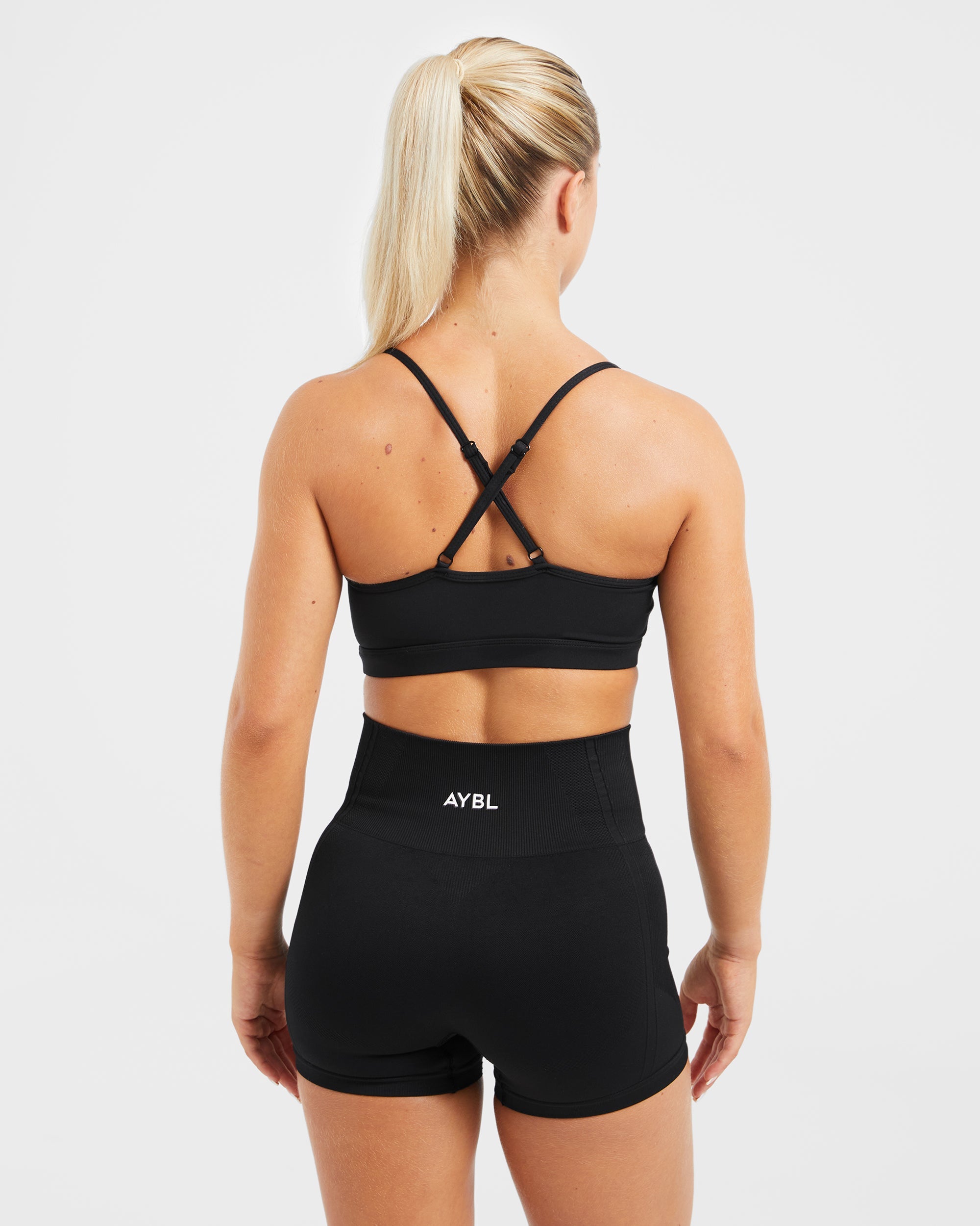 Essential V Neck Sports Bra - Noir