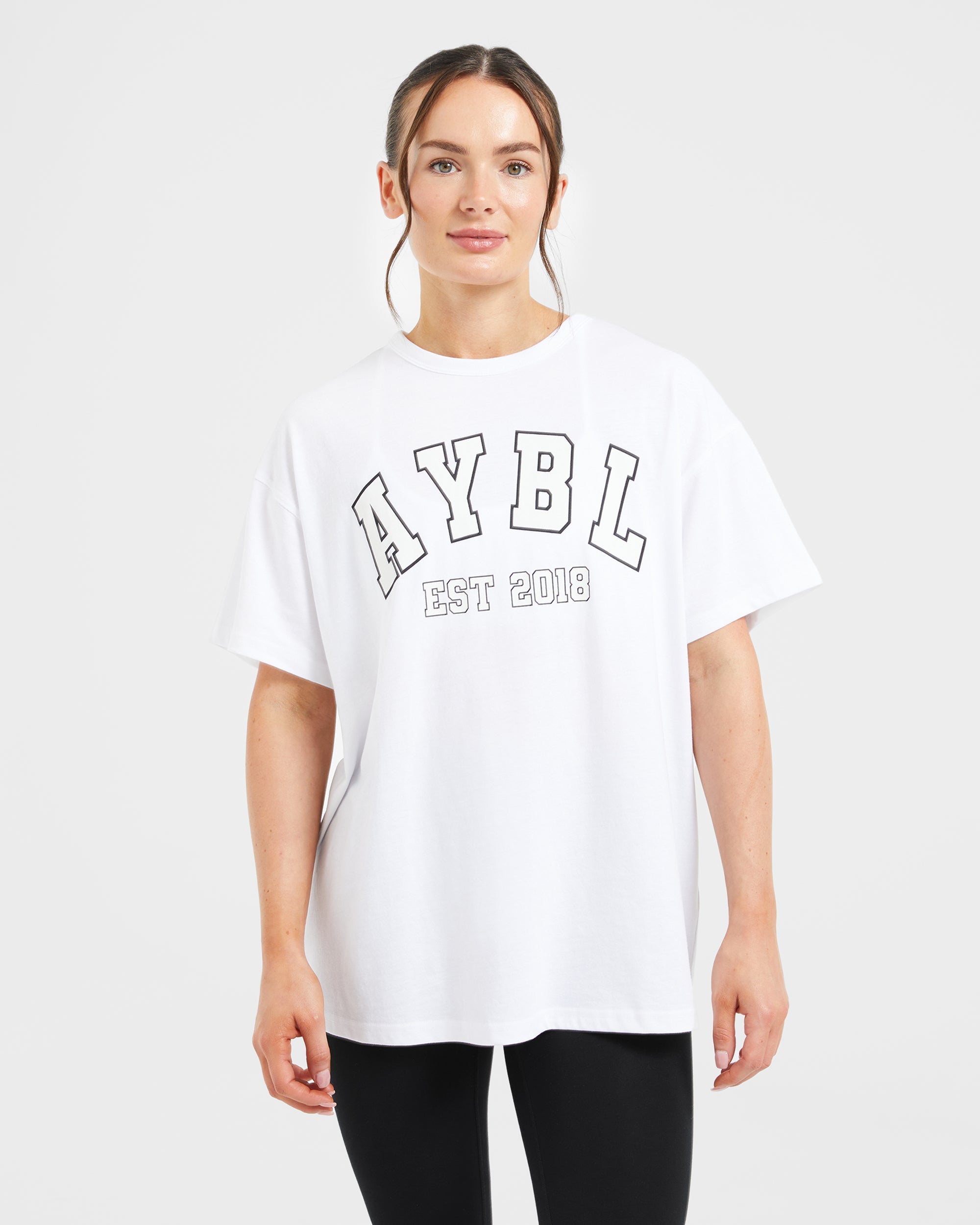 Varsity Oversized T Shirt - Blanc