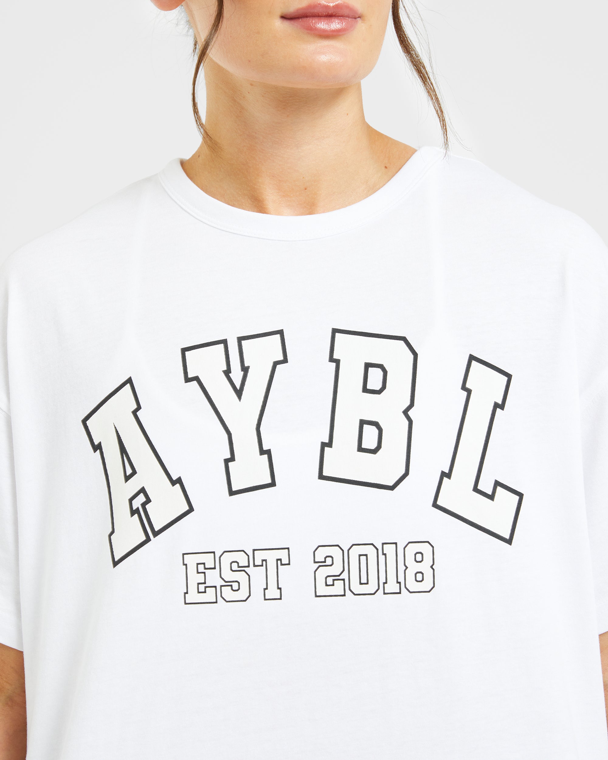 Varsity Oversized T Shirt - Blanc