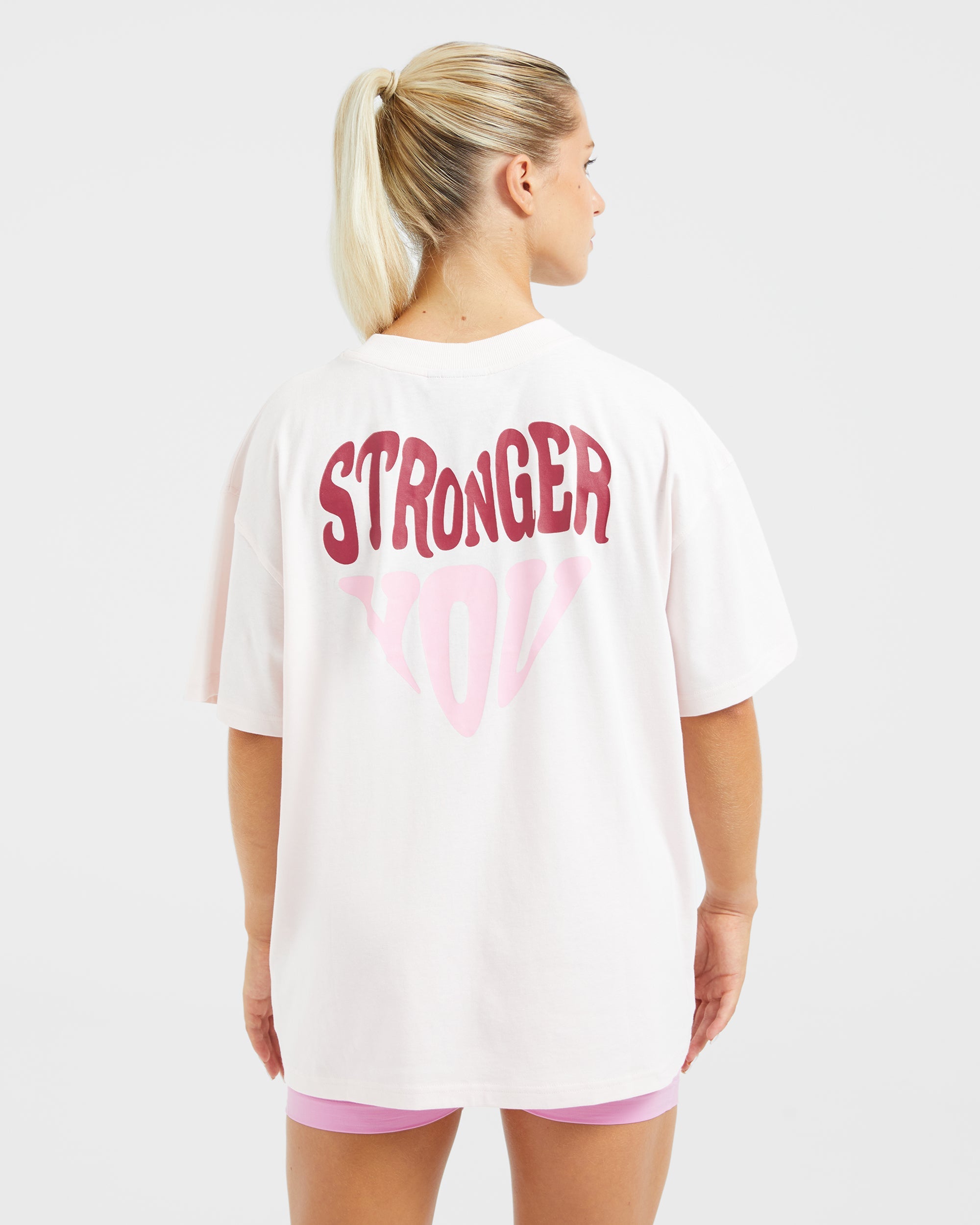 Stronger You Oversized T Shirt - Rose