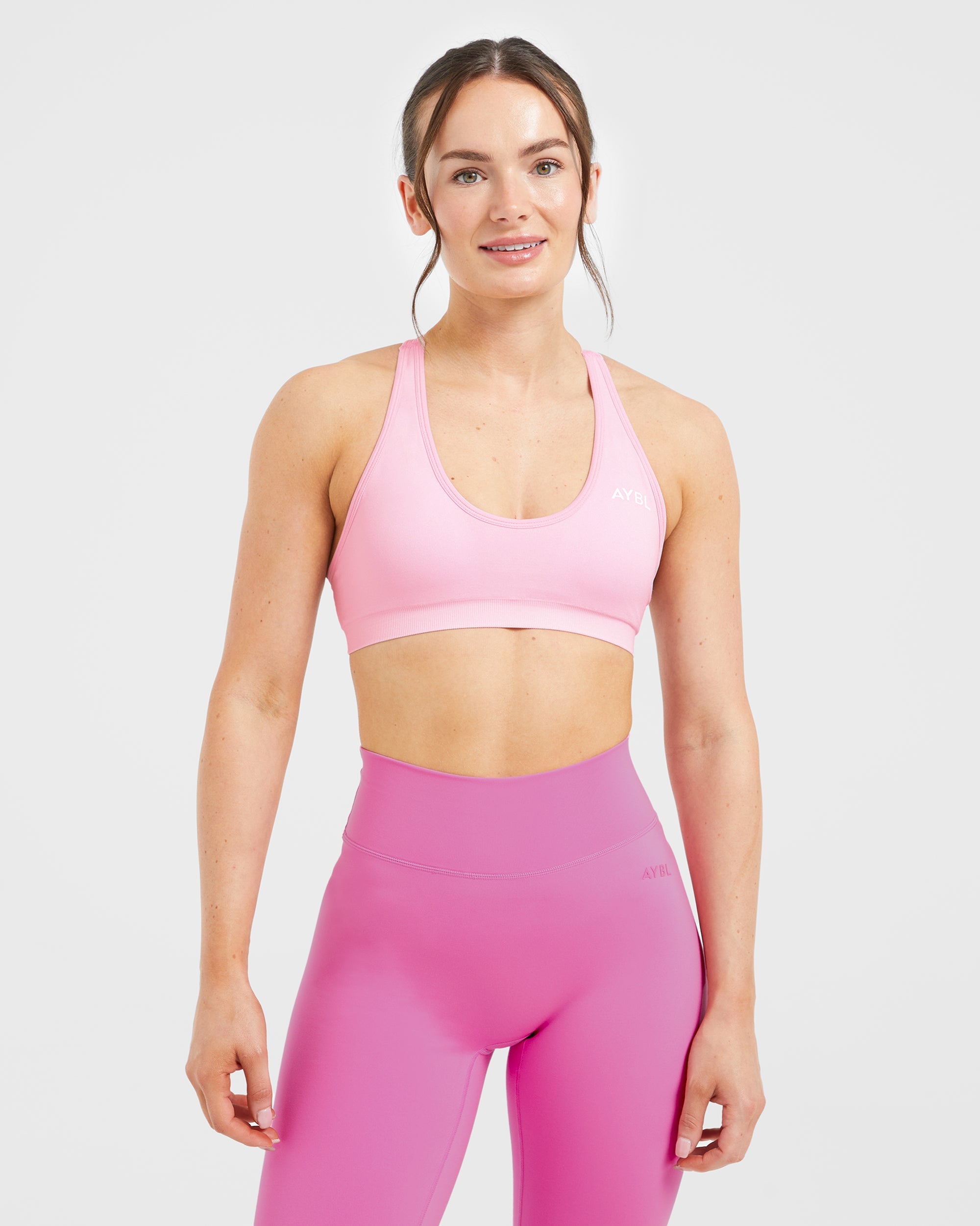 Essential Seamless Racer Back Sports Bra - Baby Rose