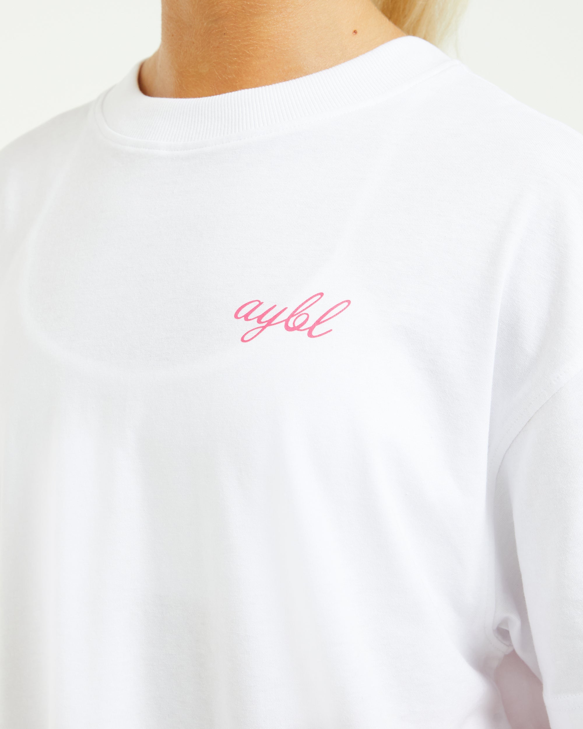 Manifest Oversized T Shirt - Blanc/Rose