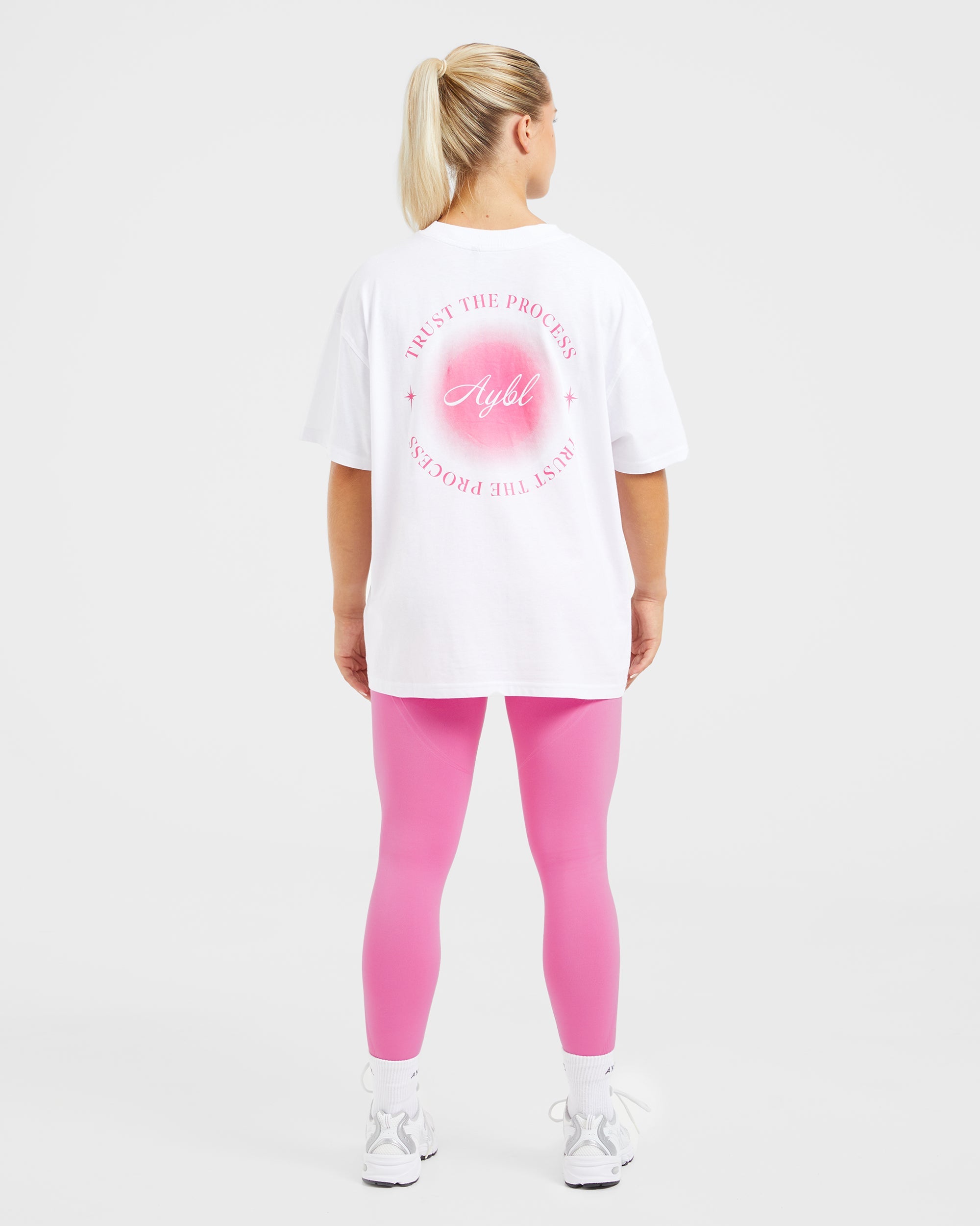 Manifest Oversized T Shirt - Blanc/Rose