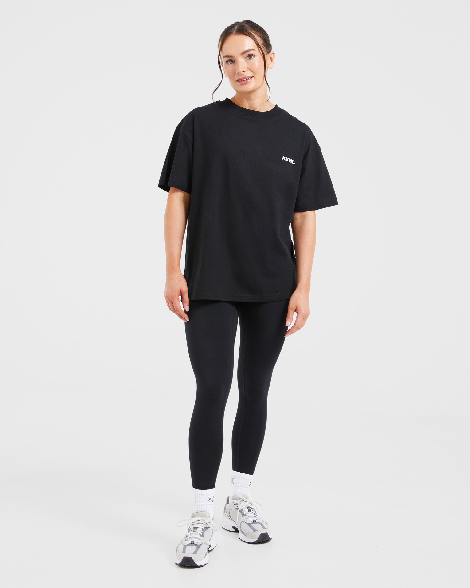 AYBL Lift Italic Oversized T Shirt - Noir