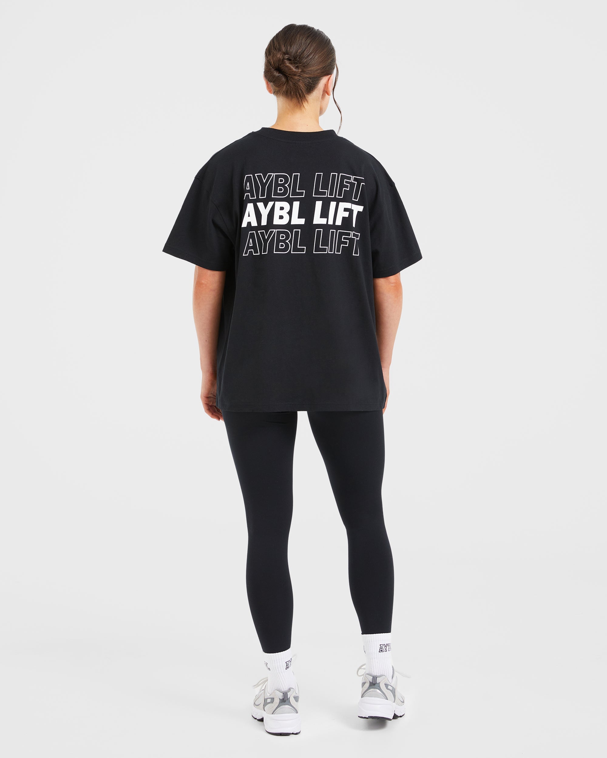 AYBL Lift Italic Oversized T Shirt - Noir