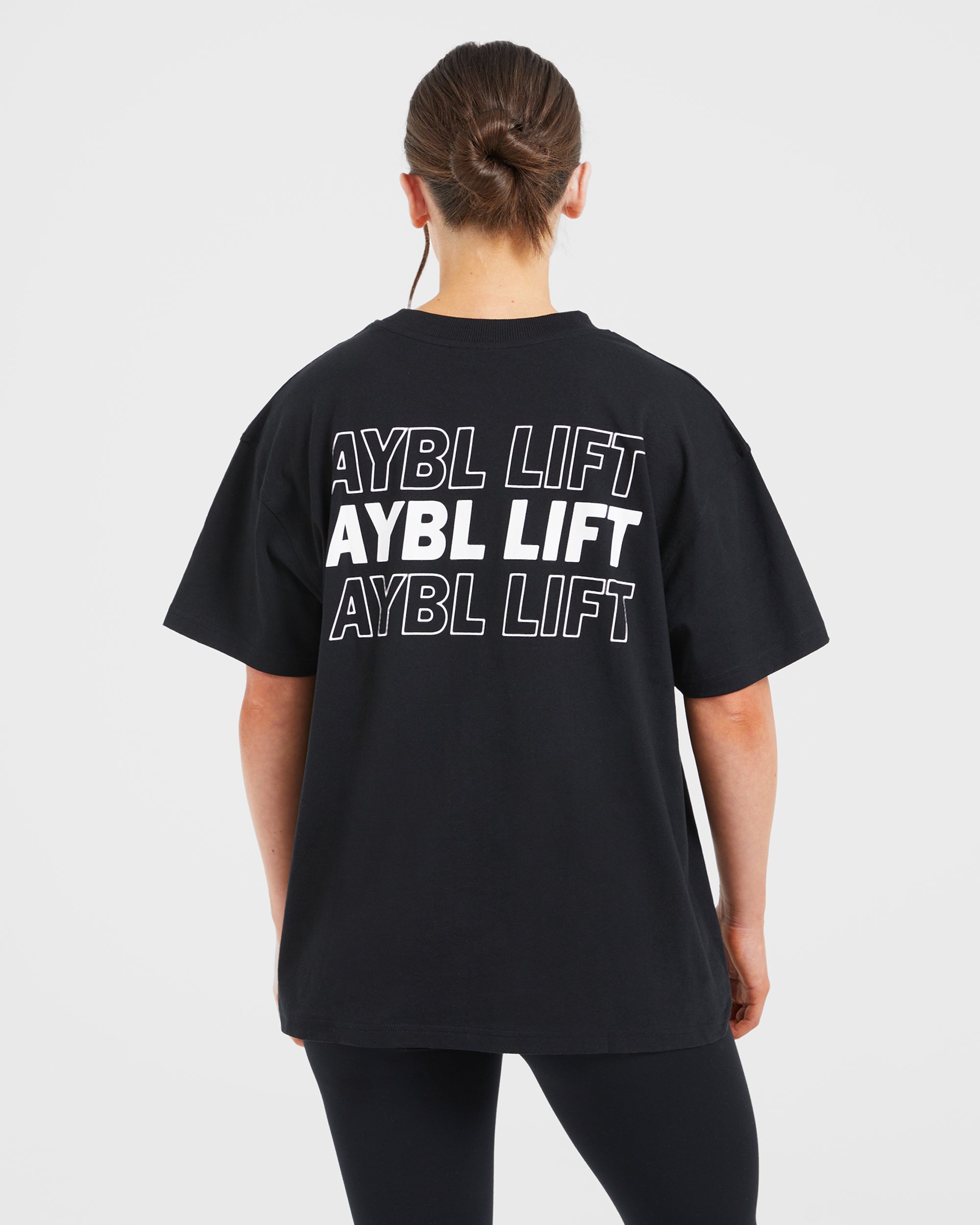 AYBL Lift Italic Oversized T Shirt - Noir