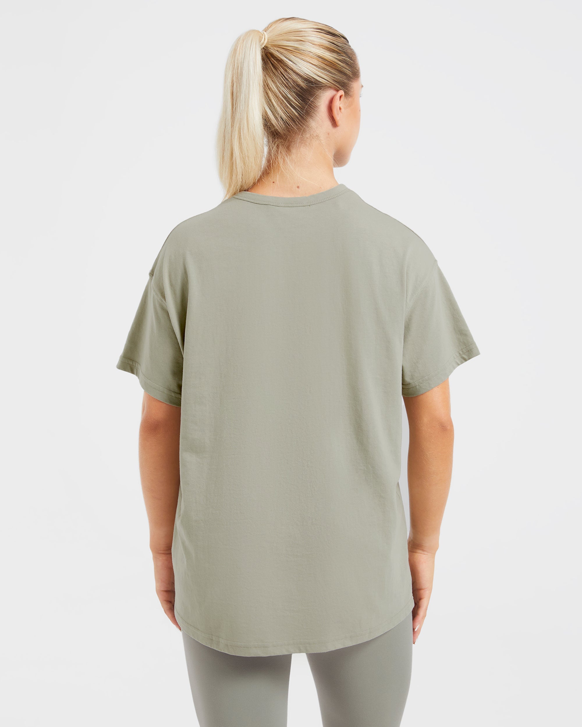 Varsity Oversized T Shirt - Olive Vert