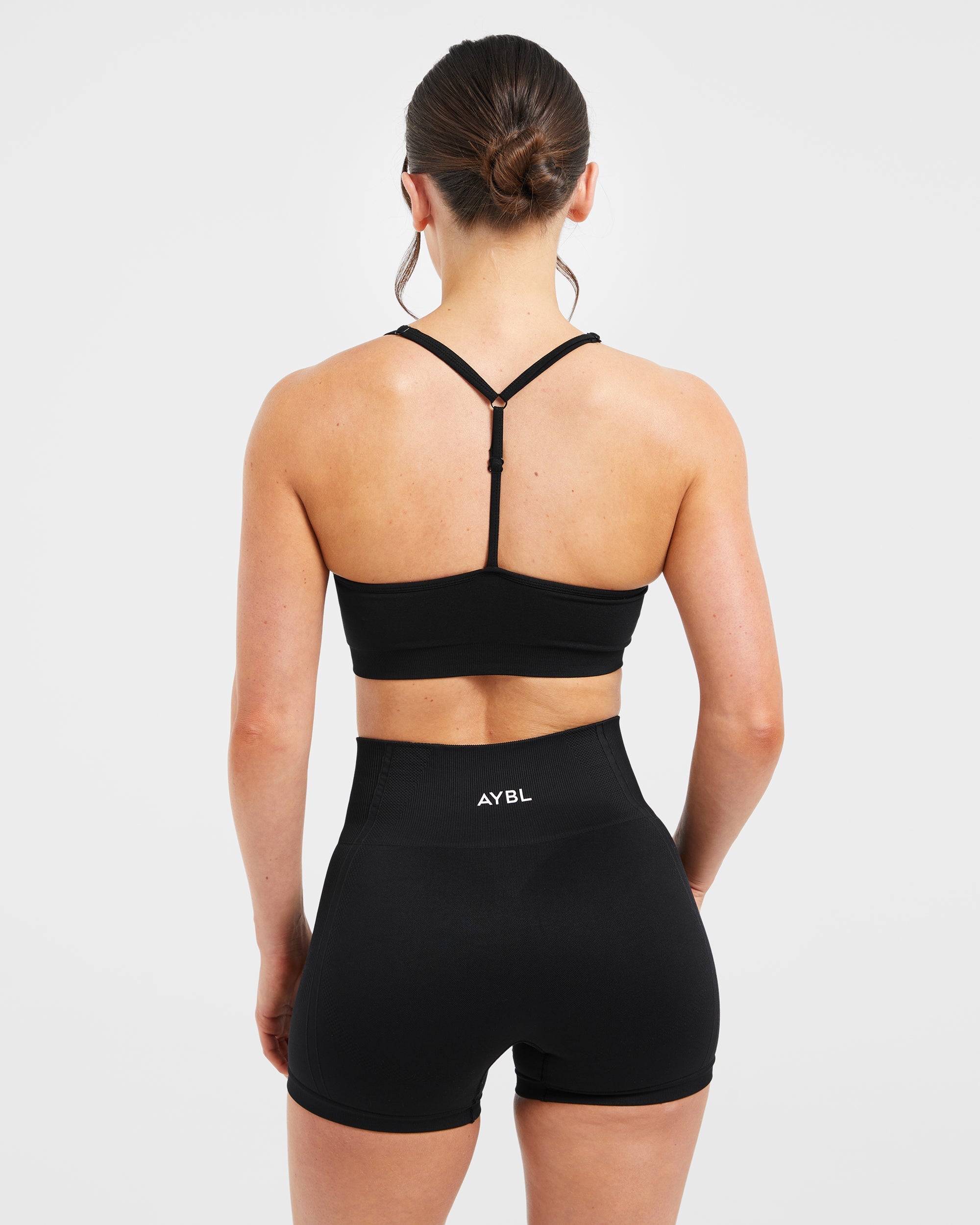 Essential Seamless V Neck Sports Bra - Noir