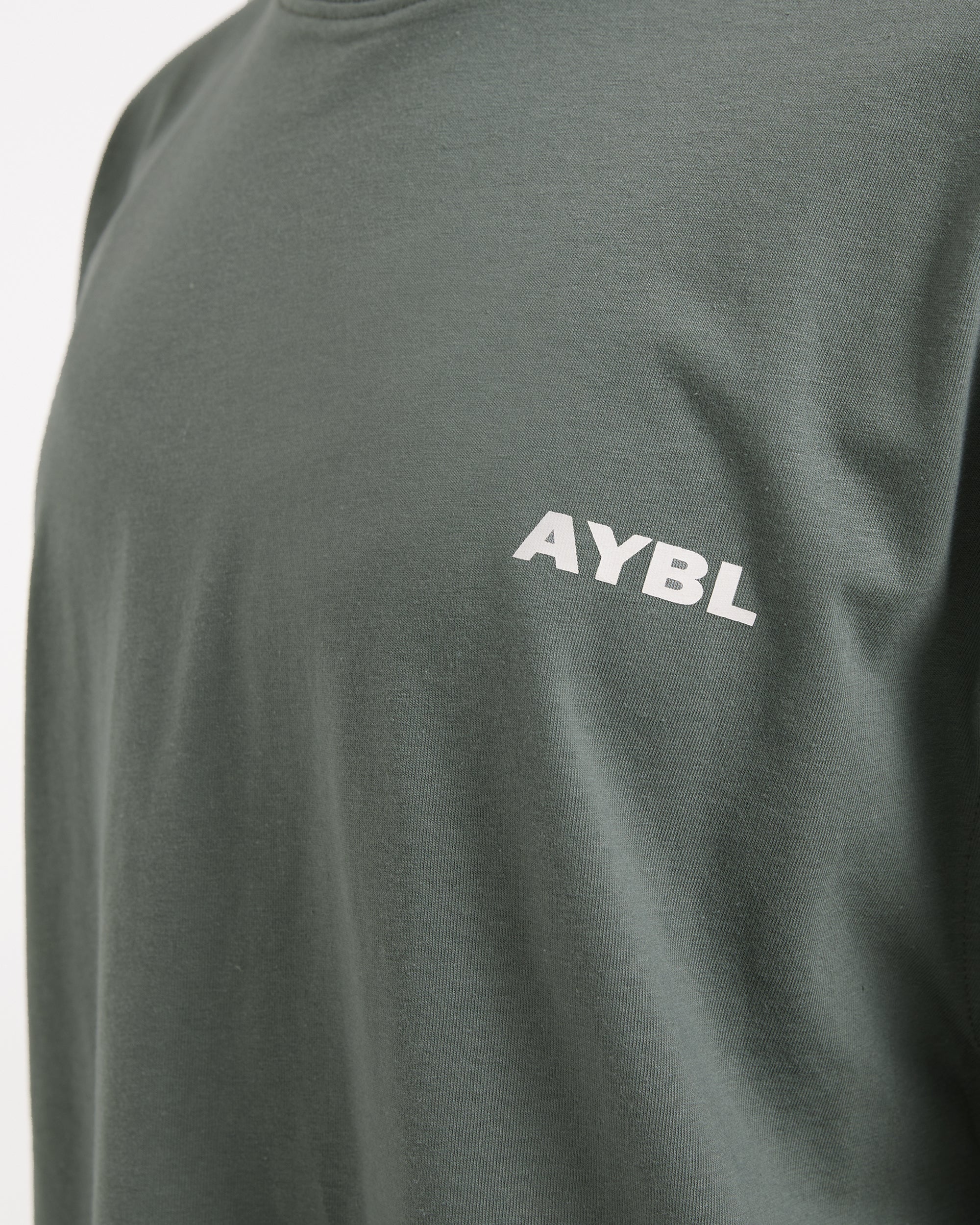 AYBL Lift Italic Oversized T Shirt - Vert/Off Blanc