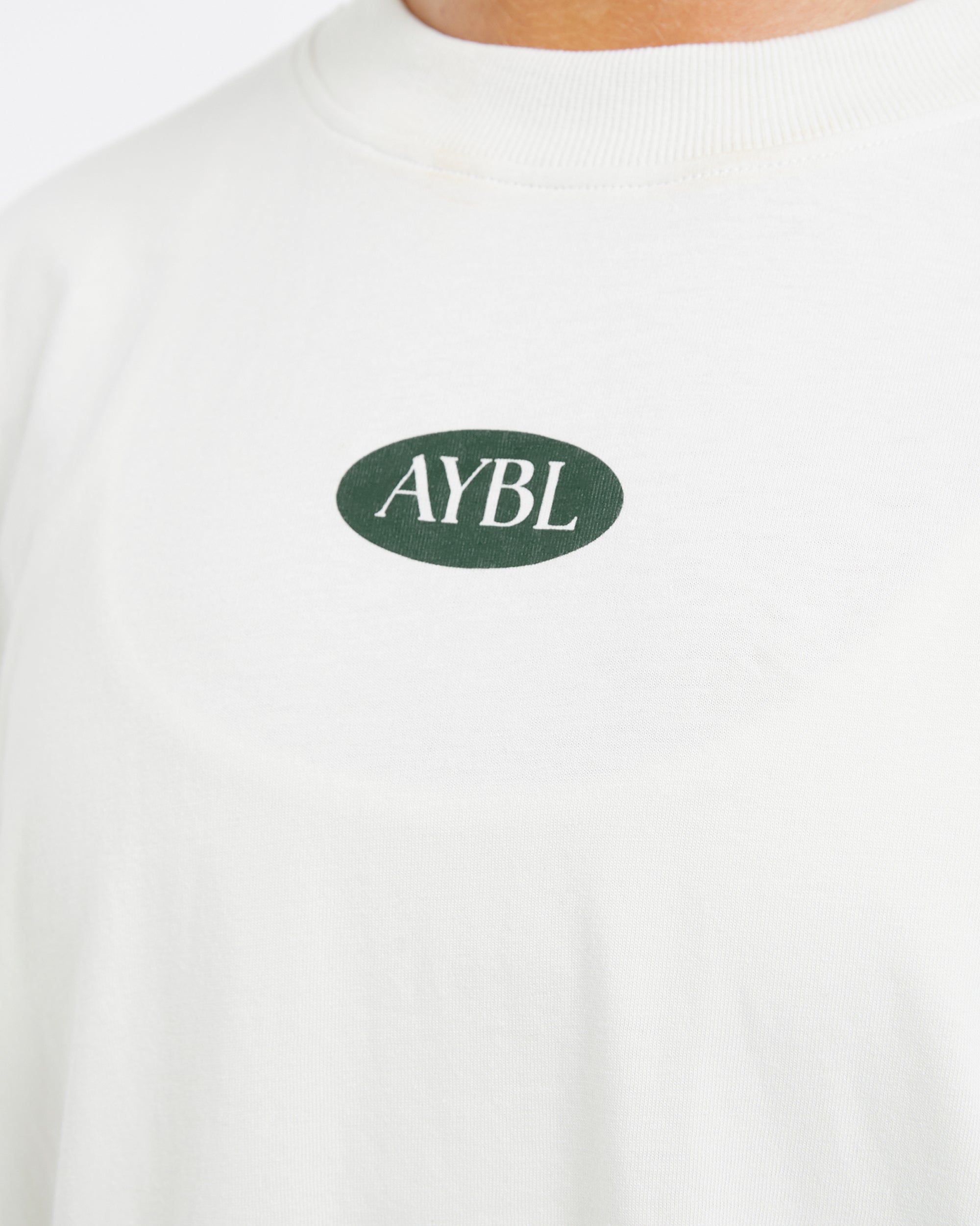 AYBL Lifestyle Oversized T Shirt - Off White/Forest Vert