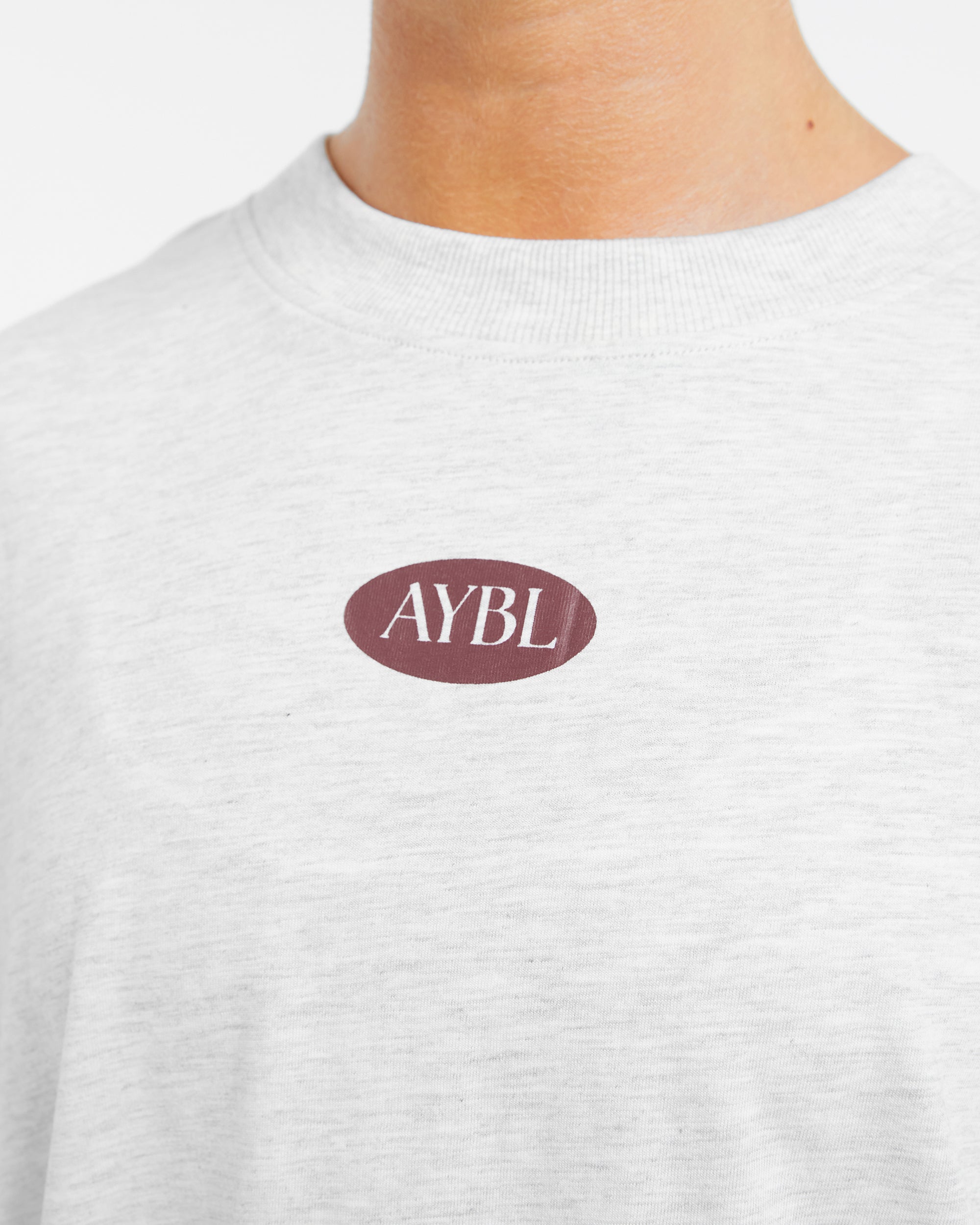 AYBL Lifestyle Oversized T Shirt - Heather Gris/Burgundy