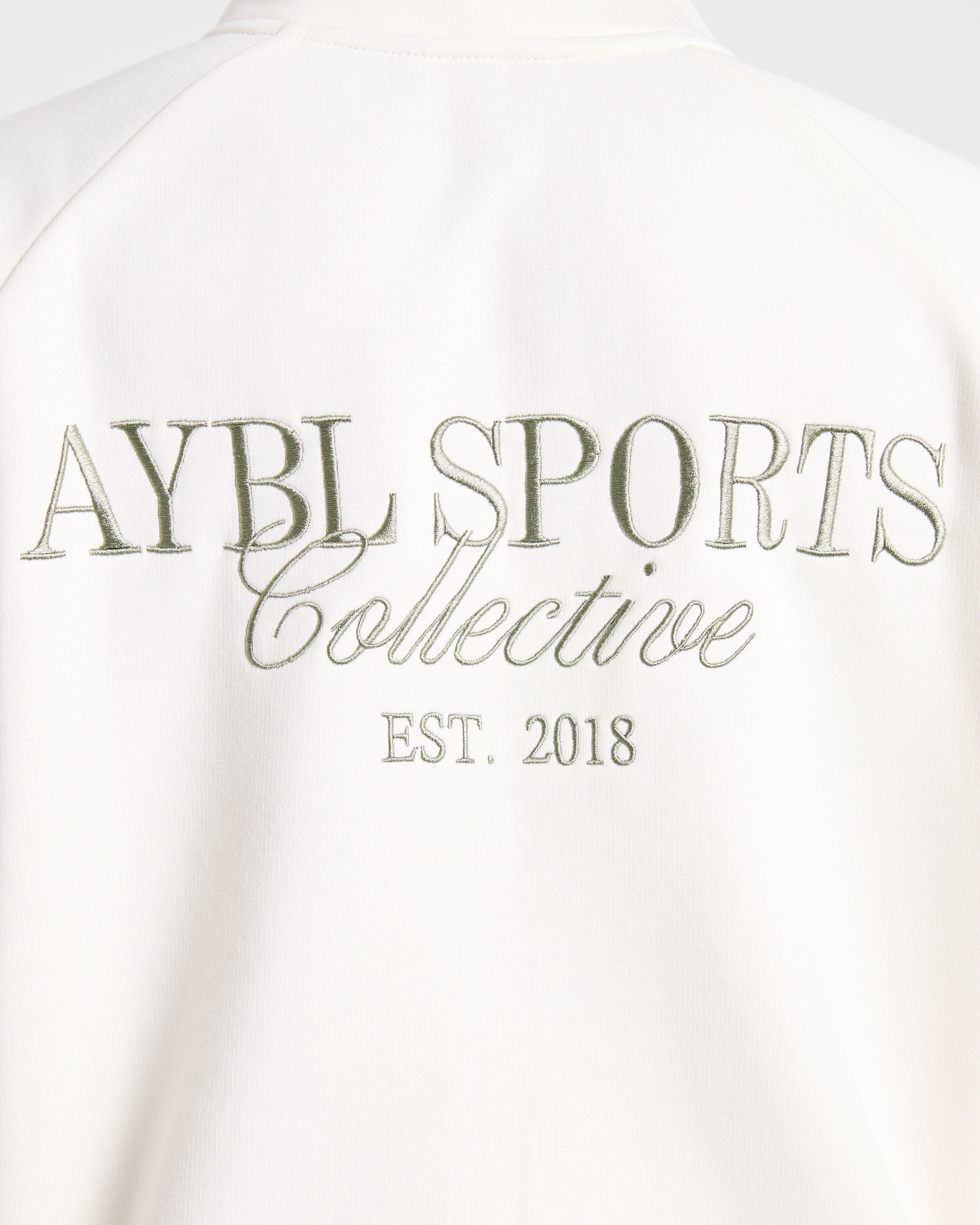 Sports Collective Oversized 1/4 Zip Pullover - Off Blanc/Vert
