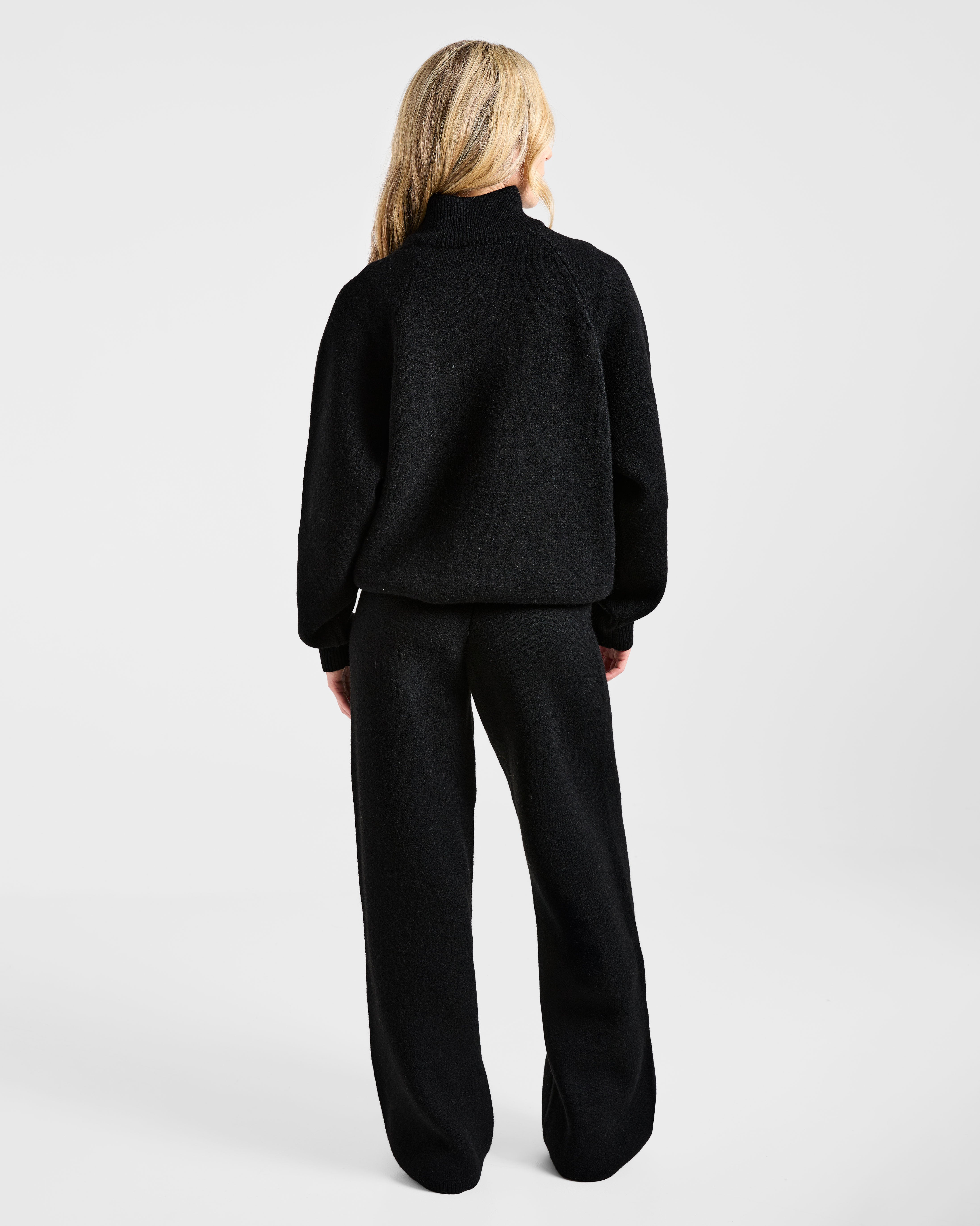Soft Oversized Knitted 1/4 Zip - Noir