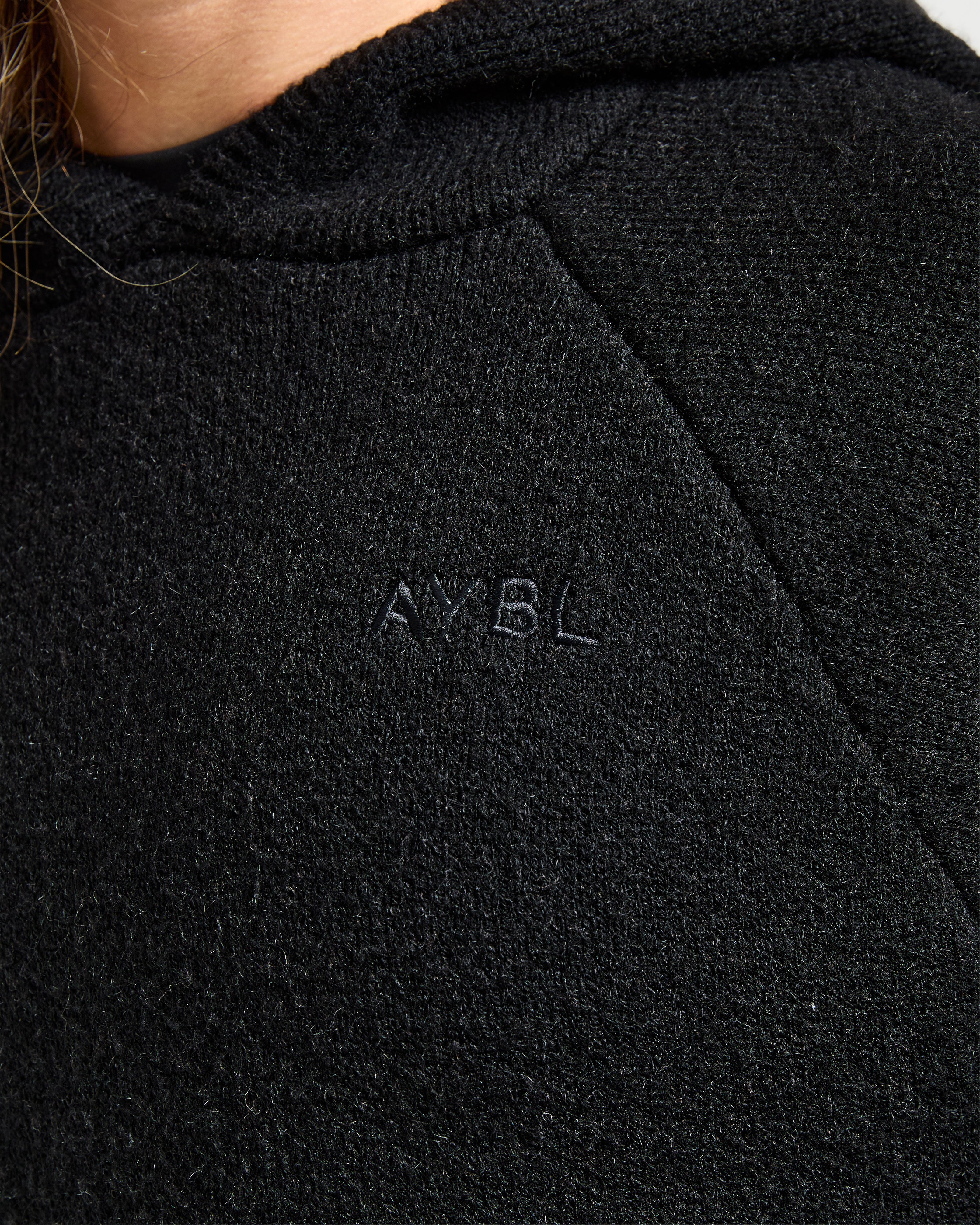 Soft Oversized Knitted Hoodie - Noir