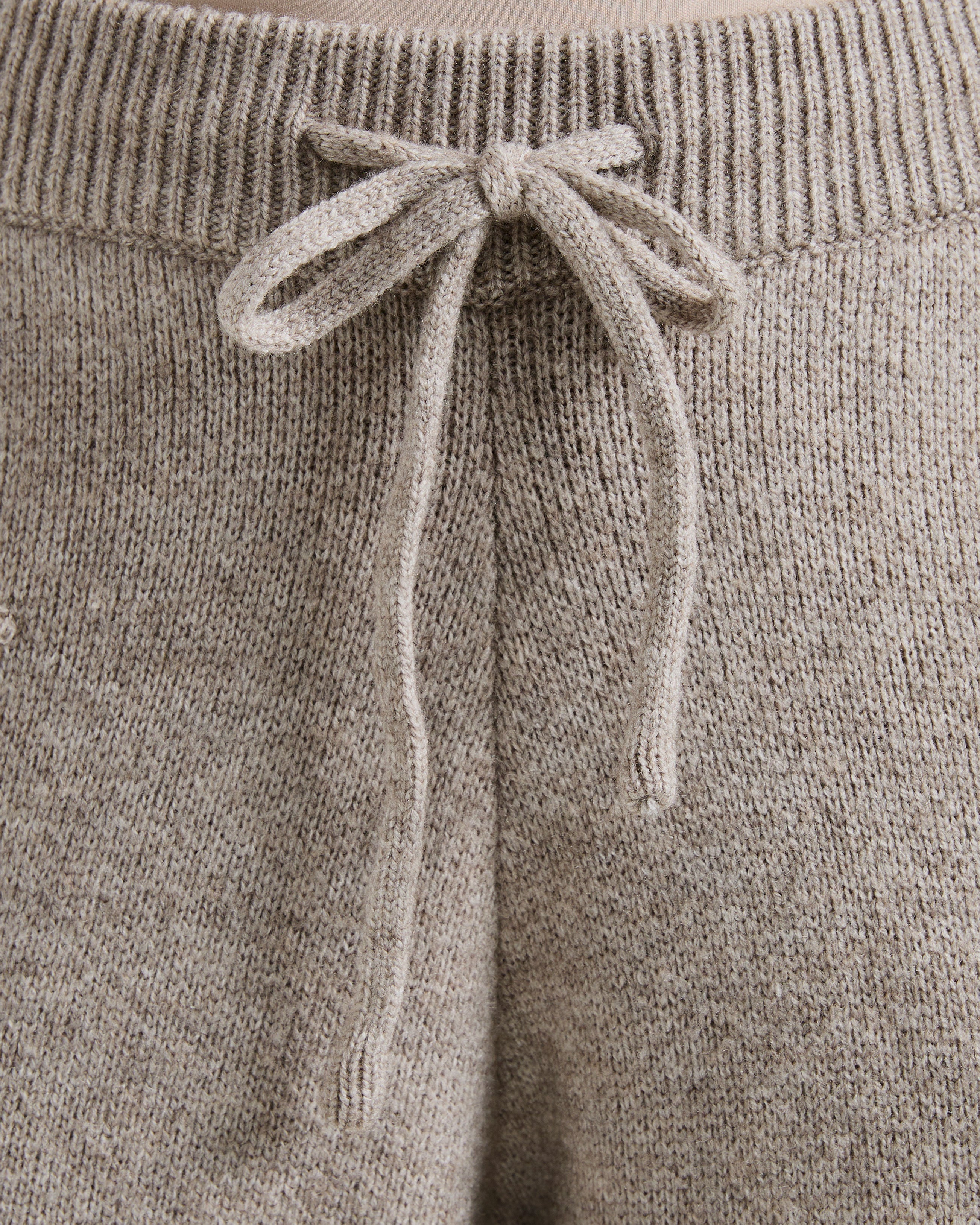 Soft Oversized Knitted Straight Leg Joggers - Marron Marl