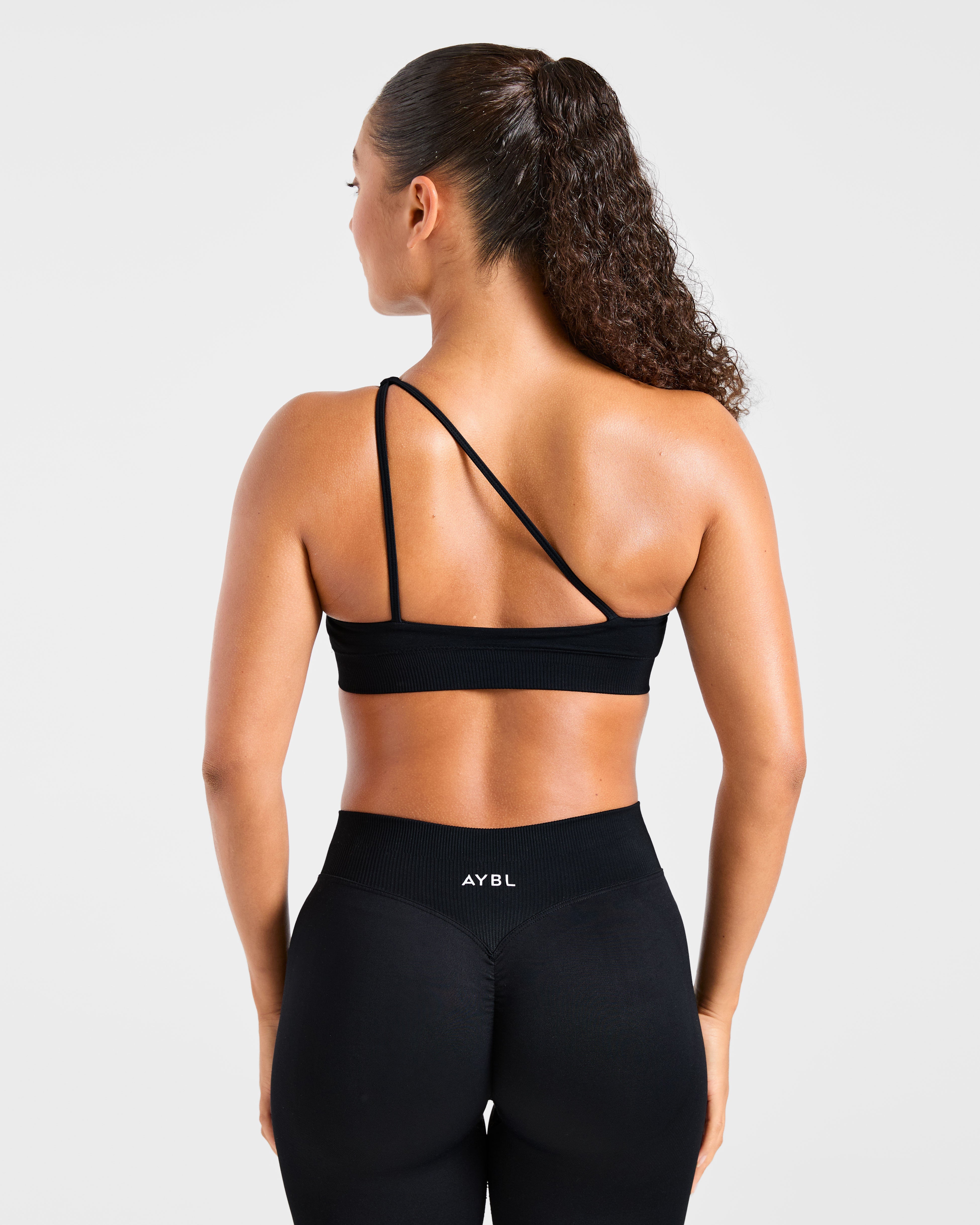 Enhance Seamless One Shoulder Sports Bra - Noir