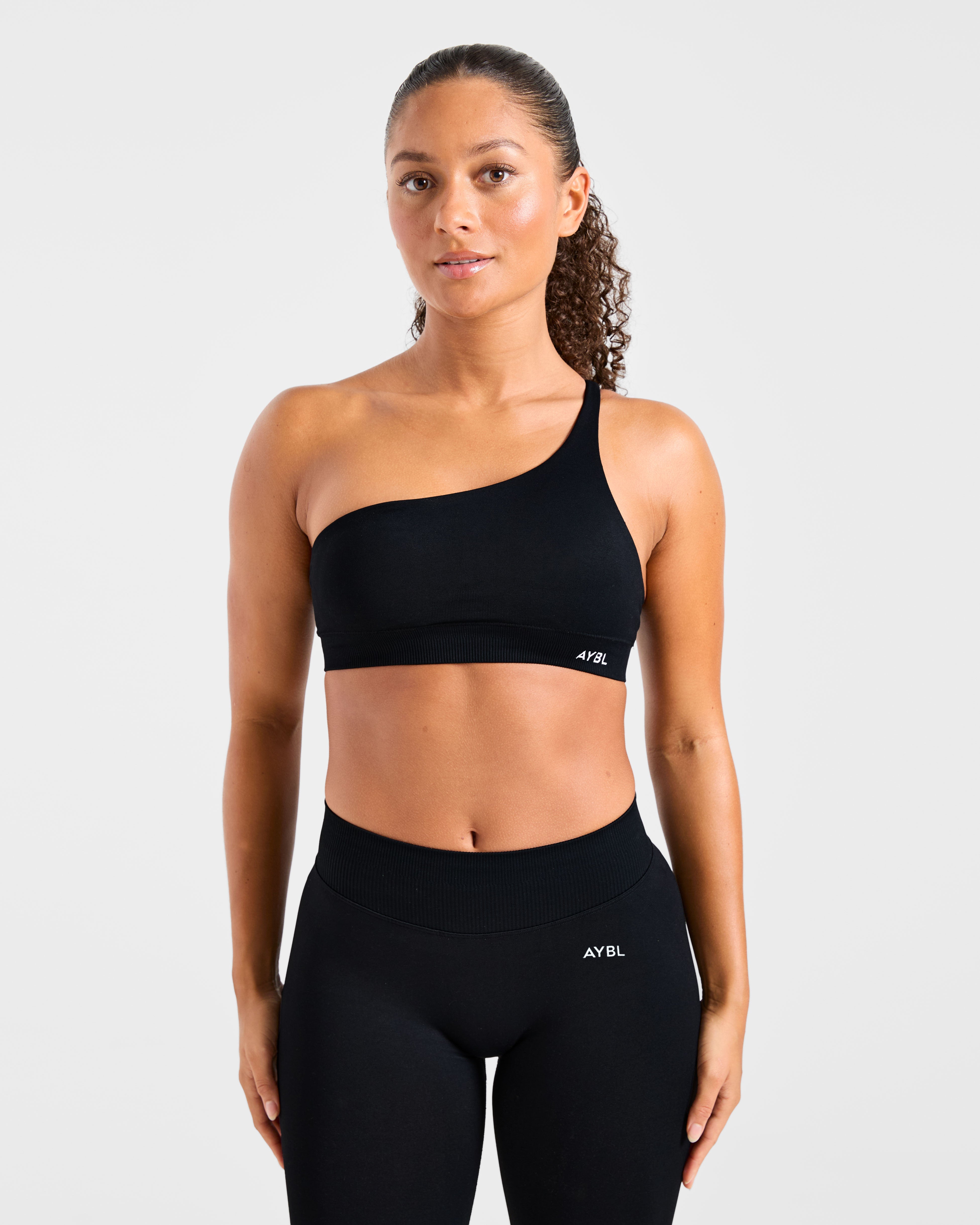 Enhance Seamless One Shoulder Sports Bra - Noir