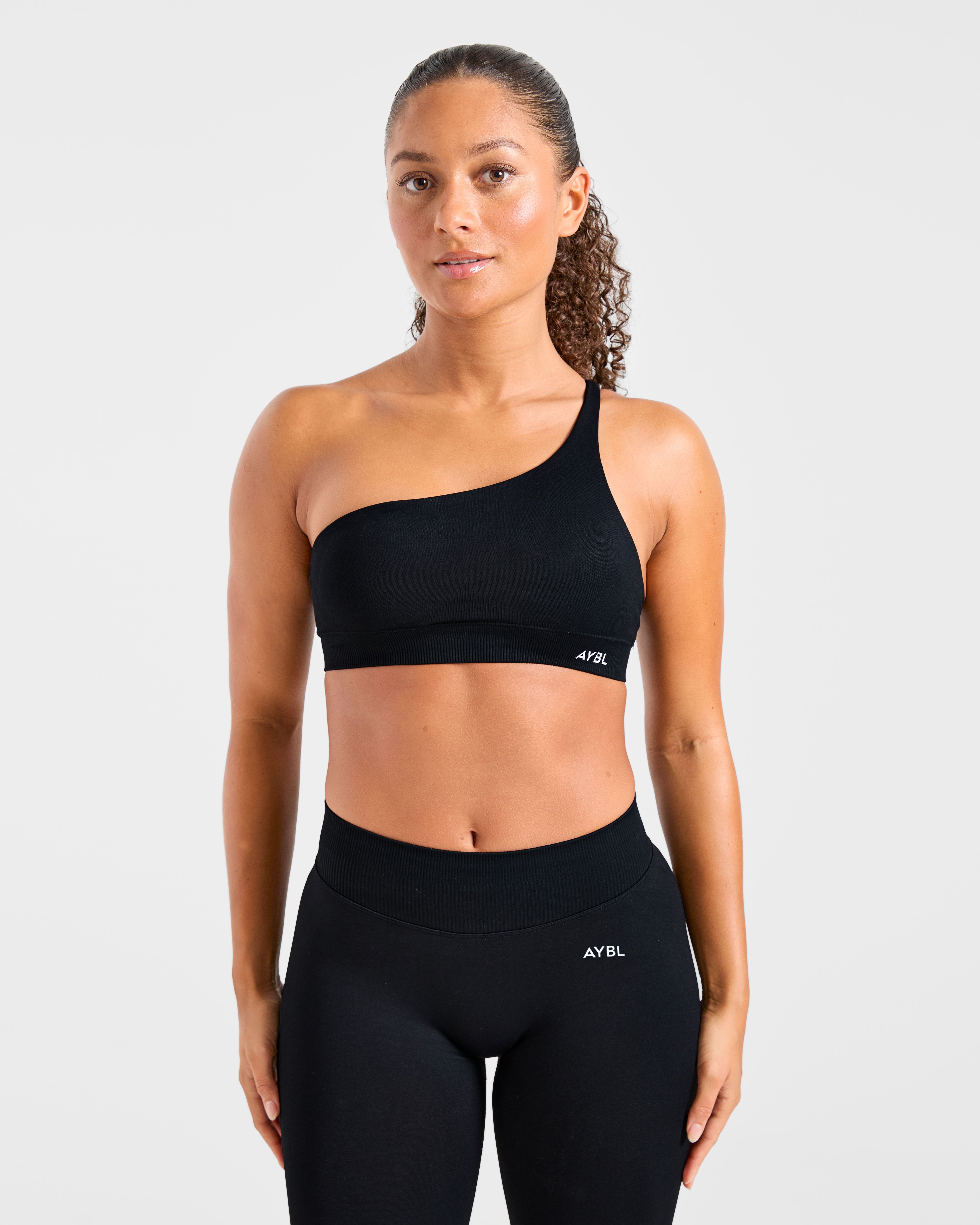 Enhance Seamless One Shoulder Sports Bra - Noir