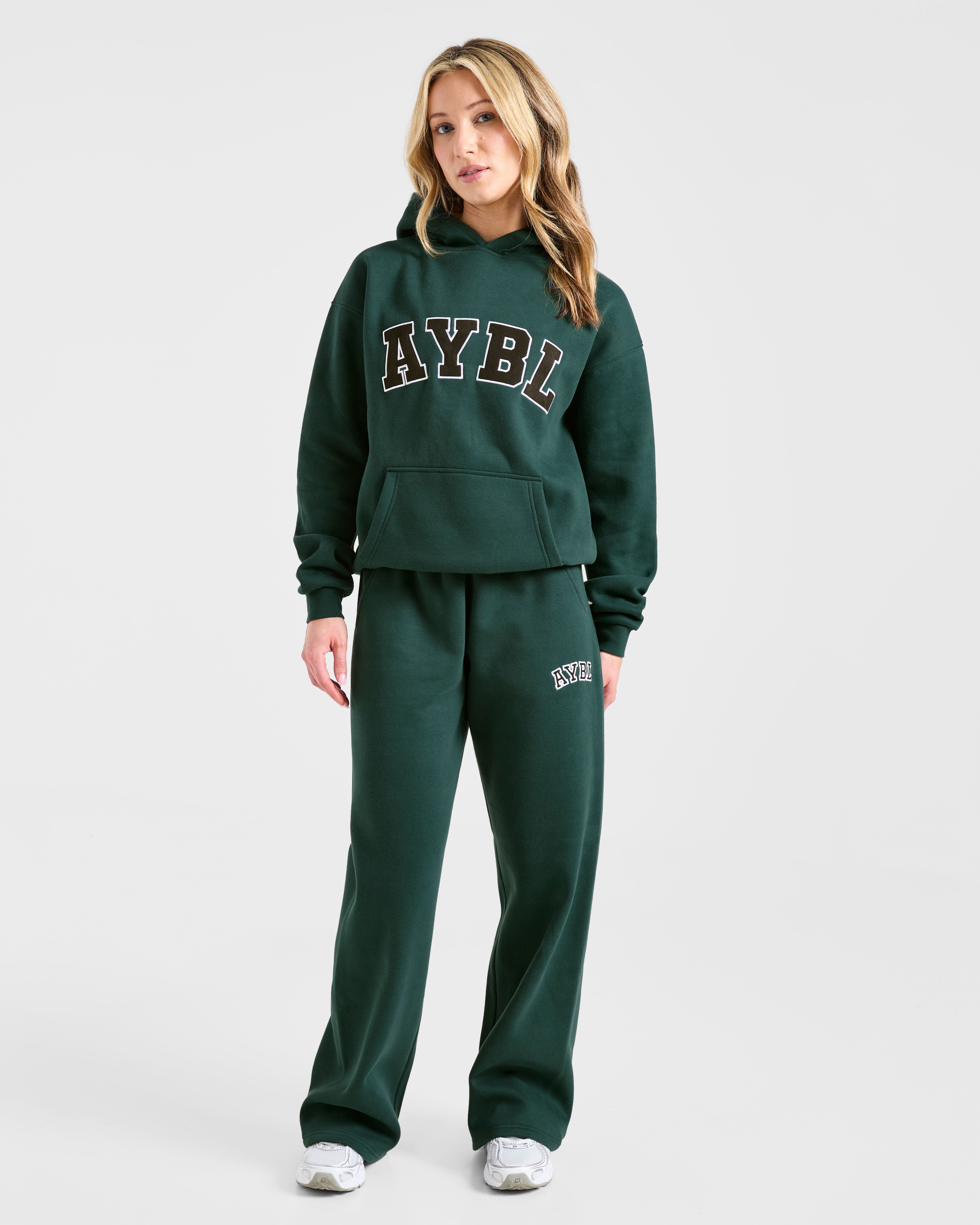 Varsity 2.0 Oversized Straight Leg Joggers - Deep Forest