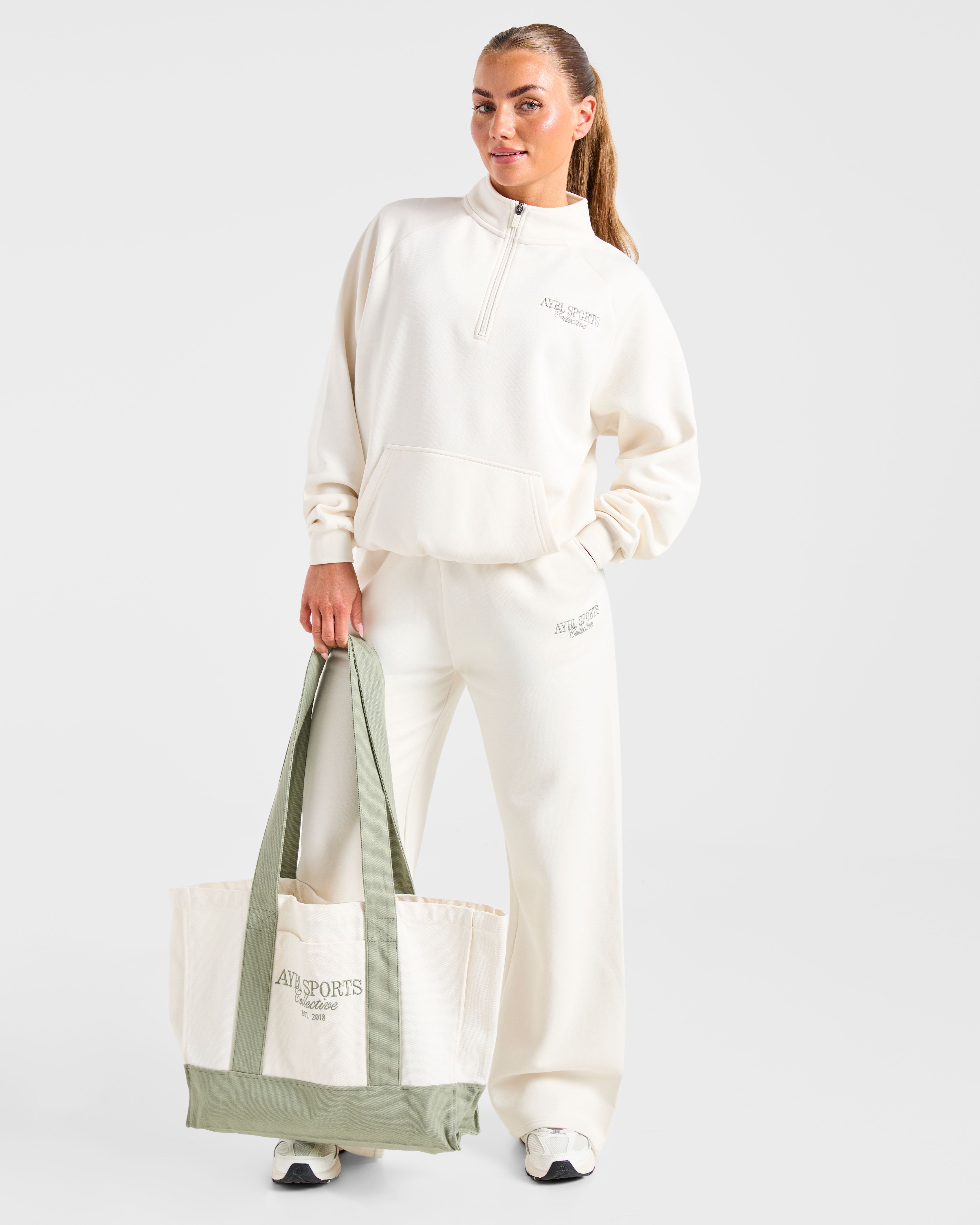 Sports Collective Tote Bag - Off Blanc/Vert
