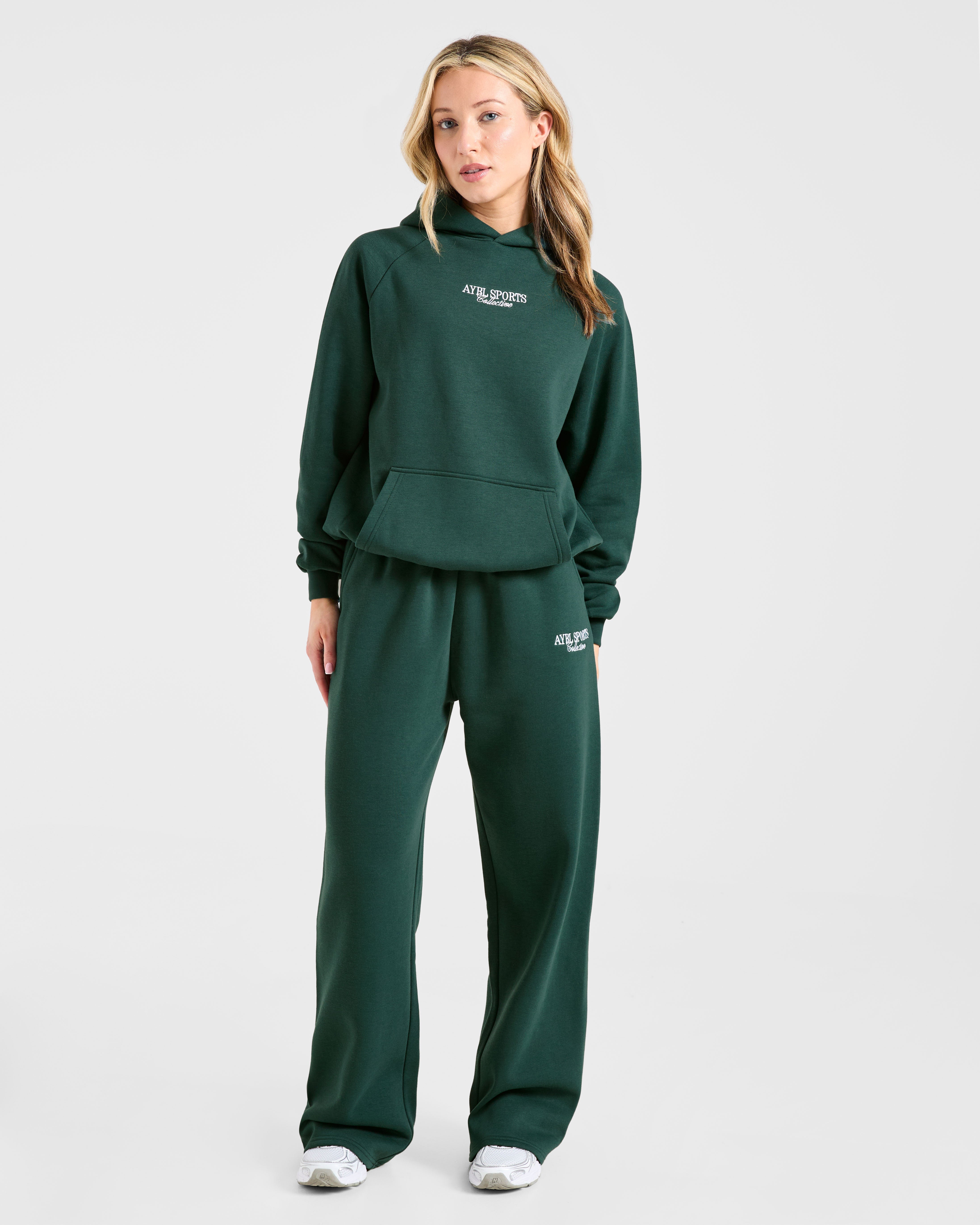 Sports Collective Oversized Straight Leg Joggers - Deep Forest