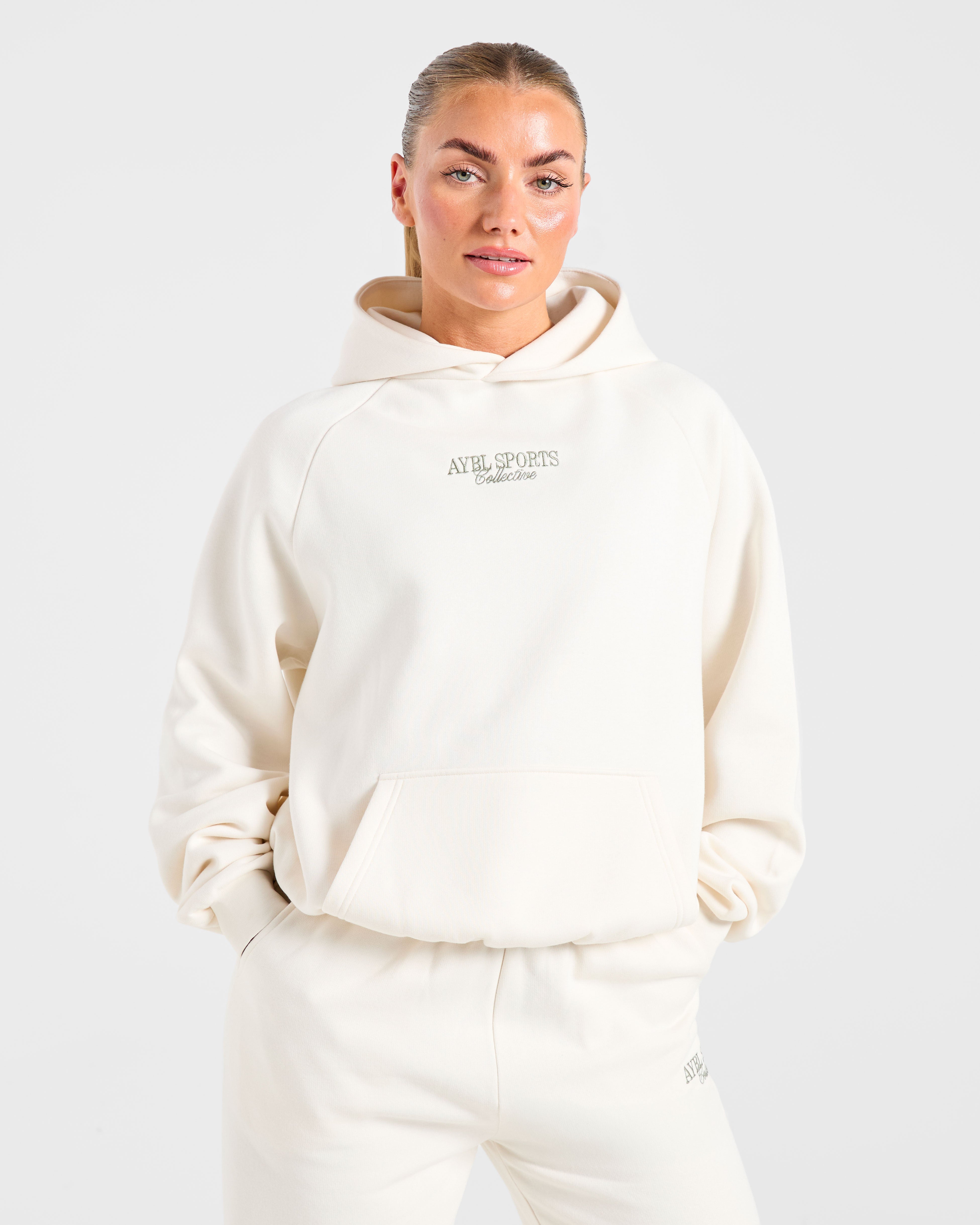 Sports Collective Oversized Hoodie - Off Off Blanc/Vert