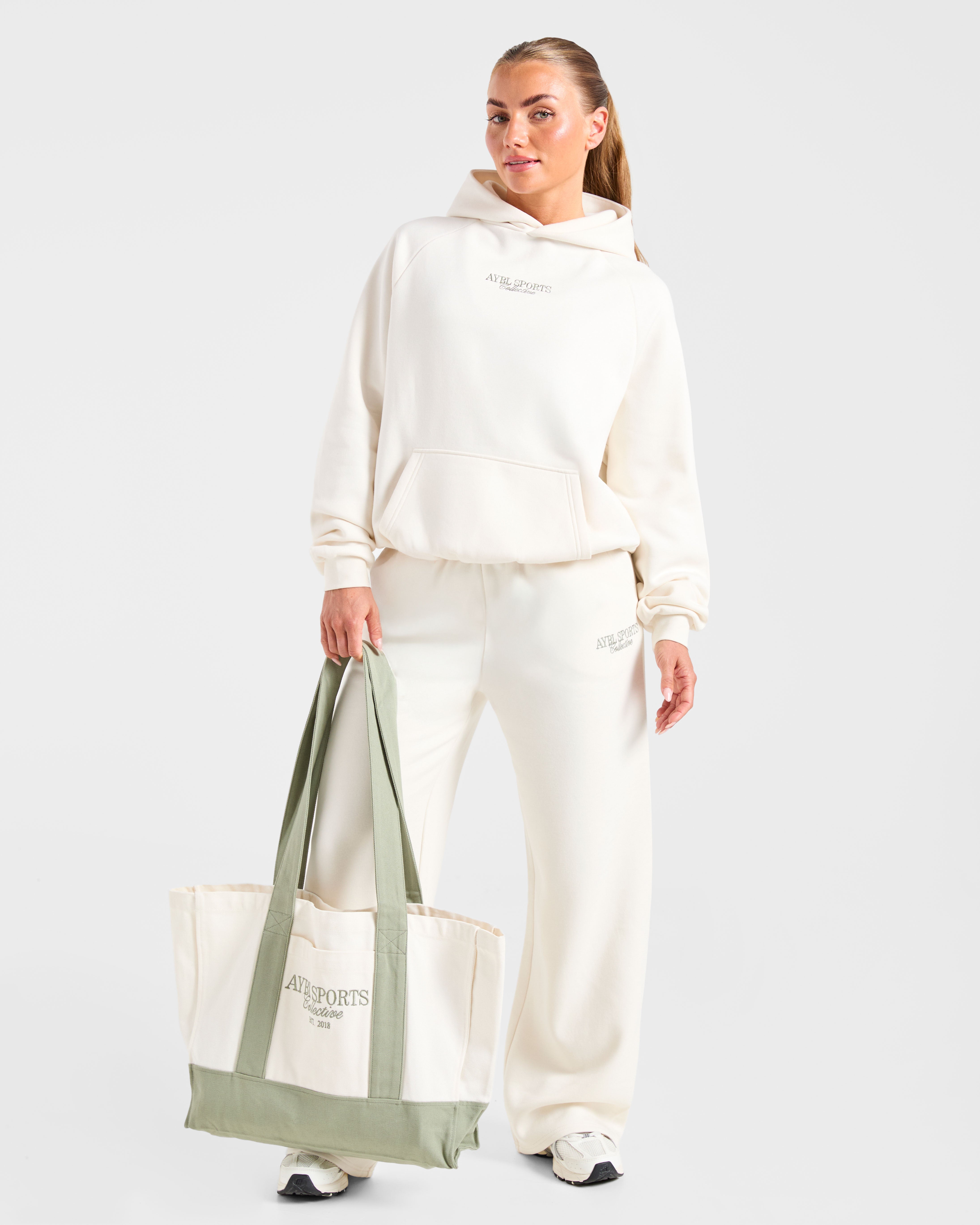 Sports Collective Oversized Hoodie - Off Off Blanc/Vert