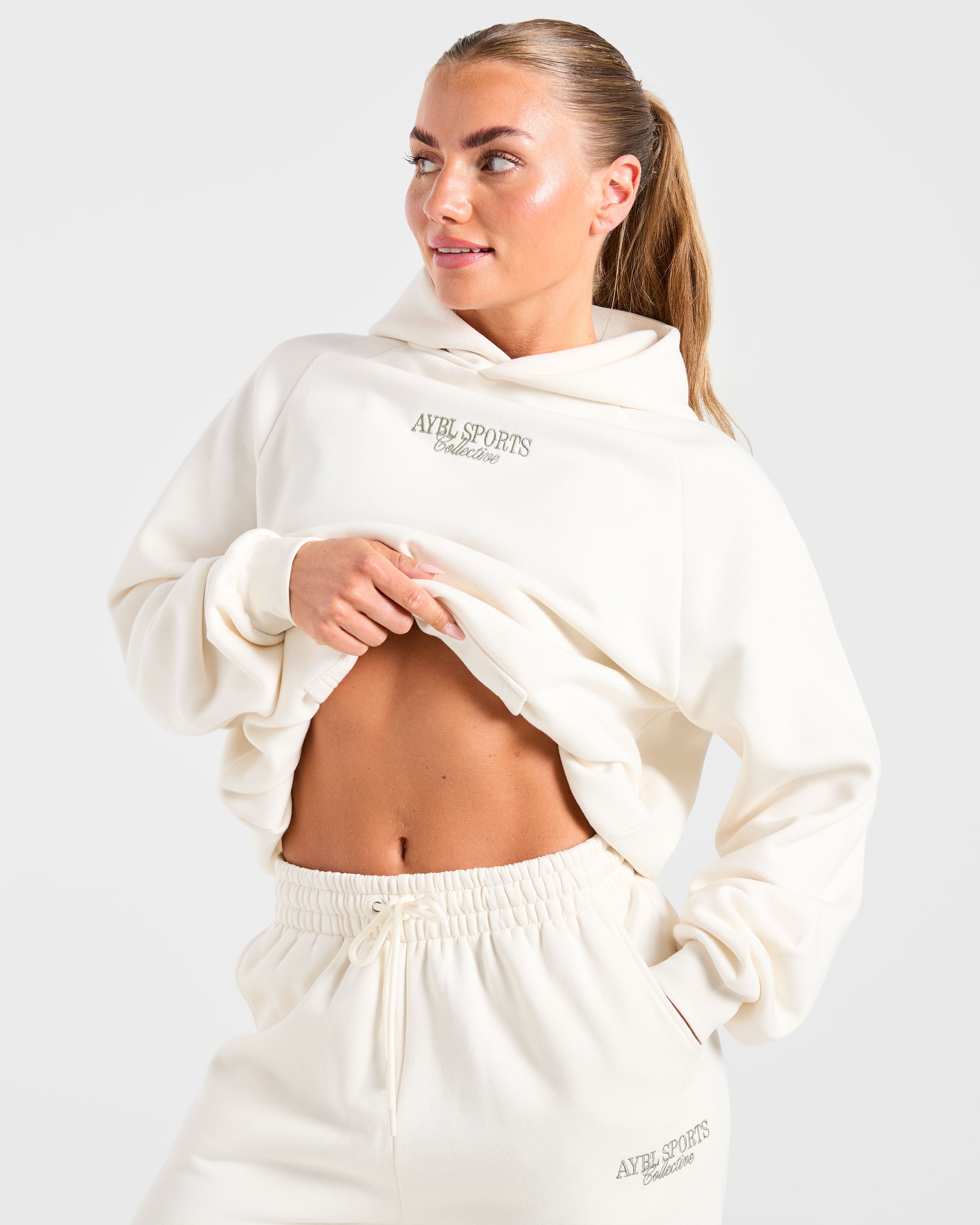 Sports Collective Oversized Hoodie - Off Off Blanc/Vert