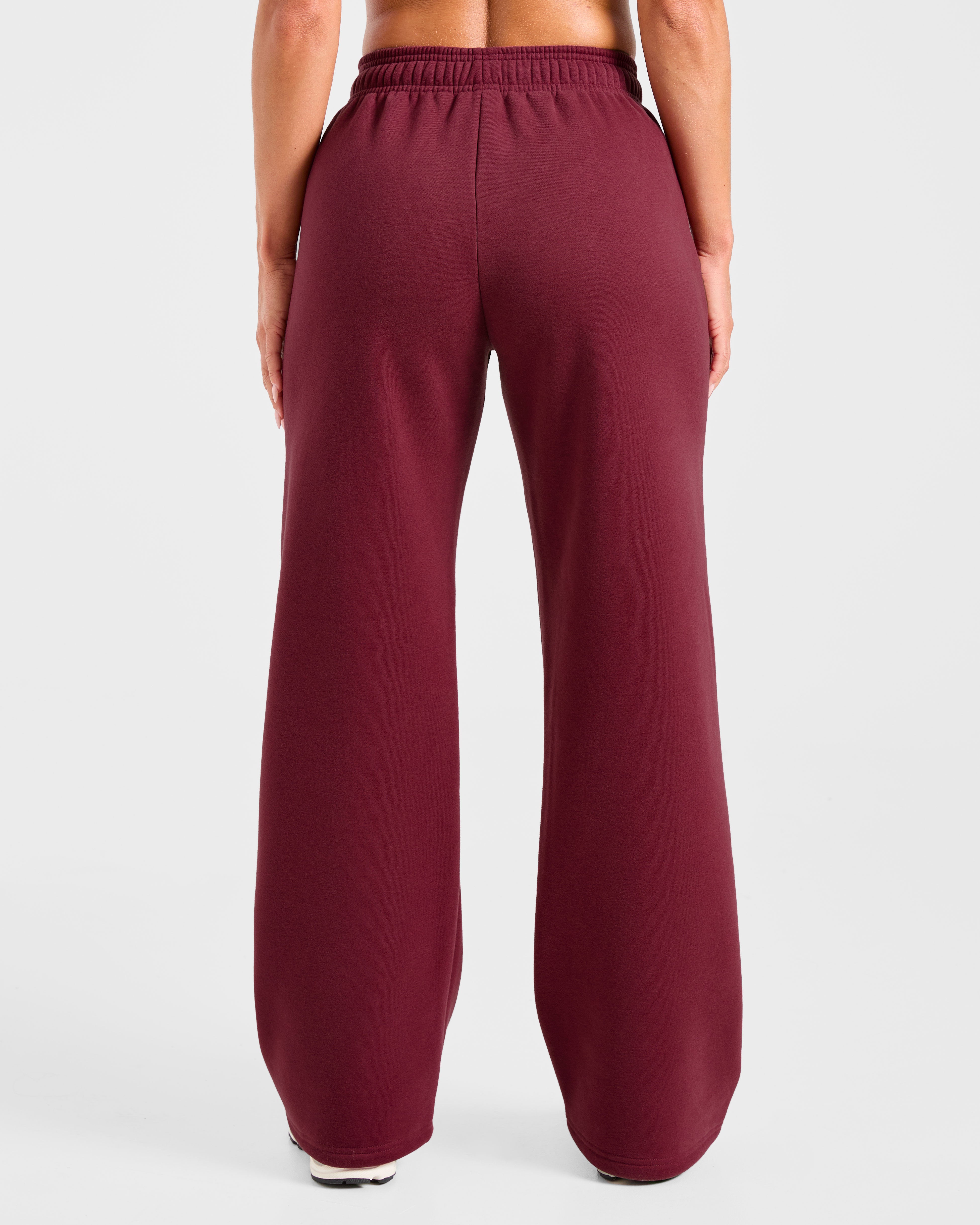 Retro Athletics Oversized Straight Leg Joggers - Deep Raspberry/Rose