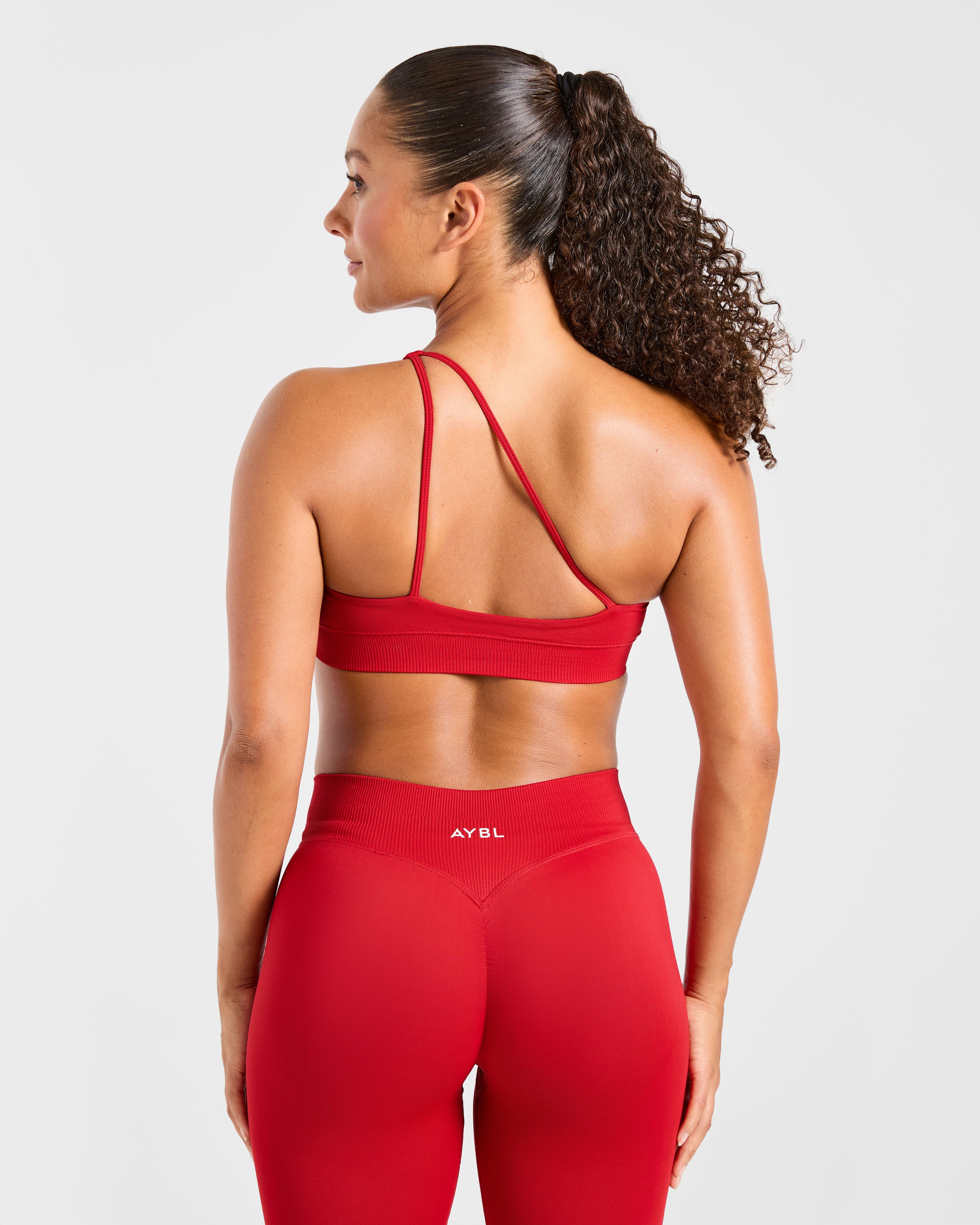 Enhance Seamless One Shoulder Sports Bra - Rouge