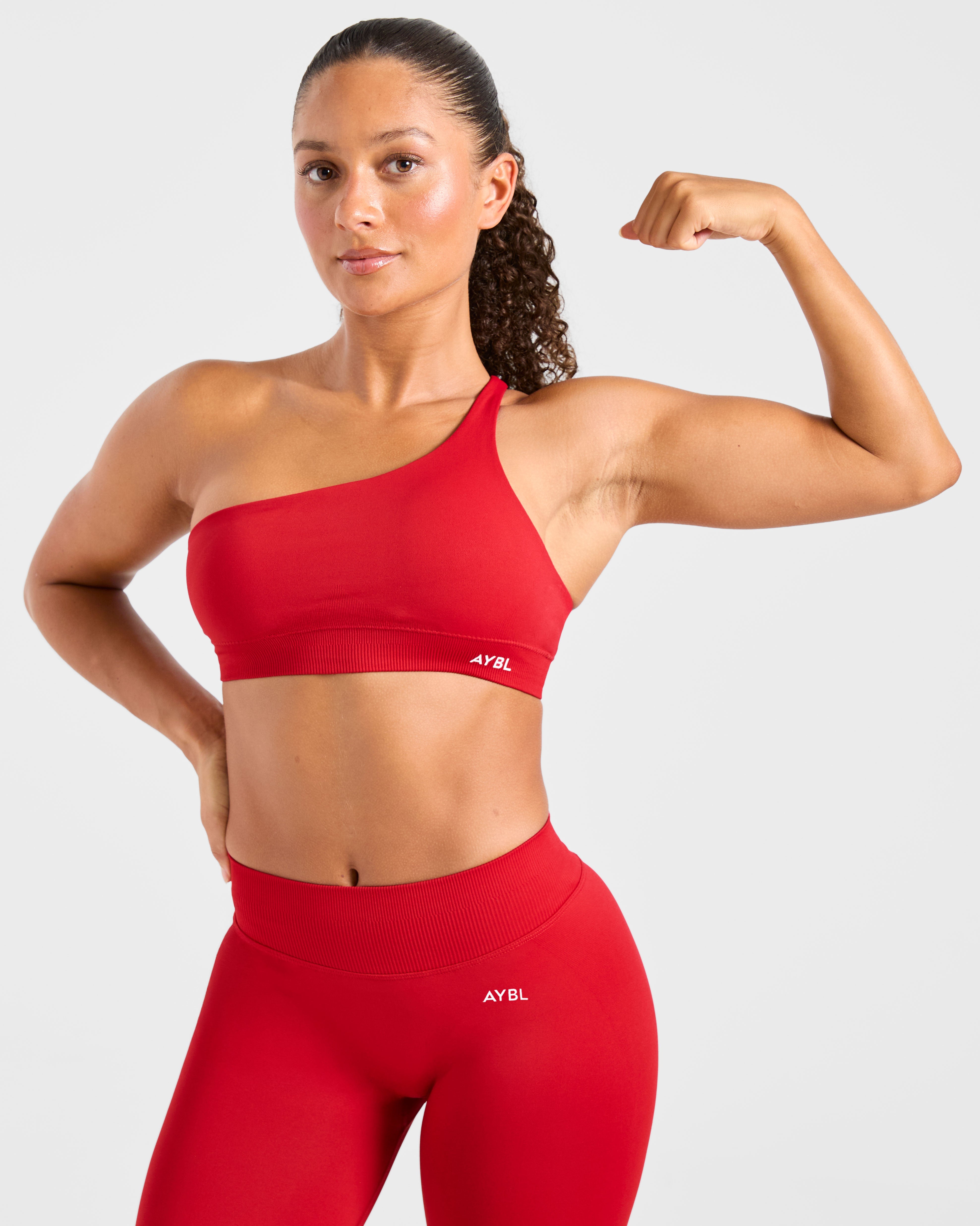 Enhance Seamless One Shoulder Sports Bra - Rouge