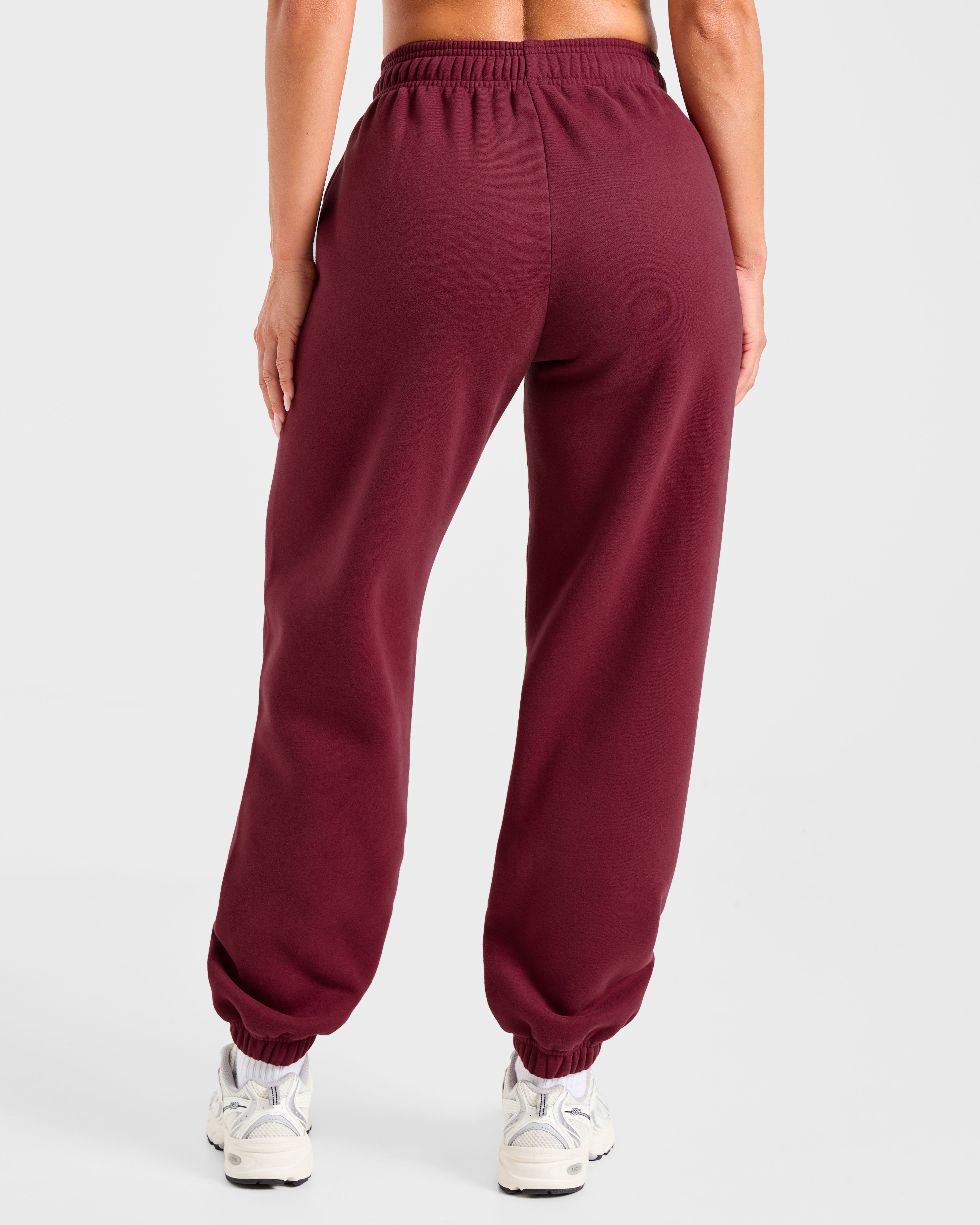 Retro Athletics Oversized Joggers - Deep Raspberry/Rose