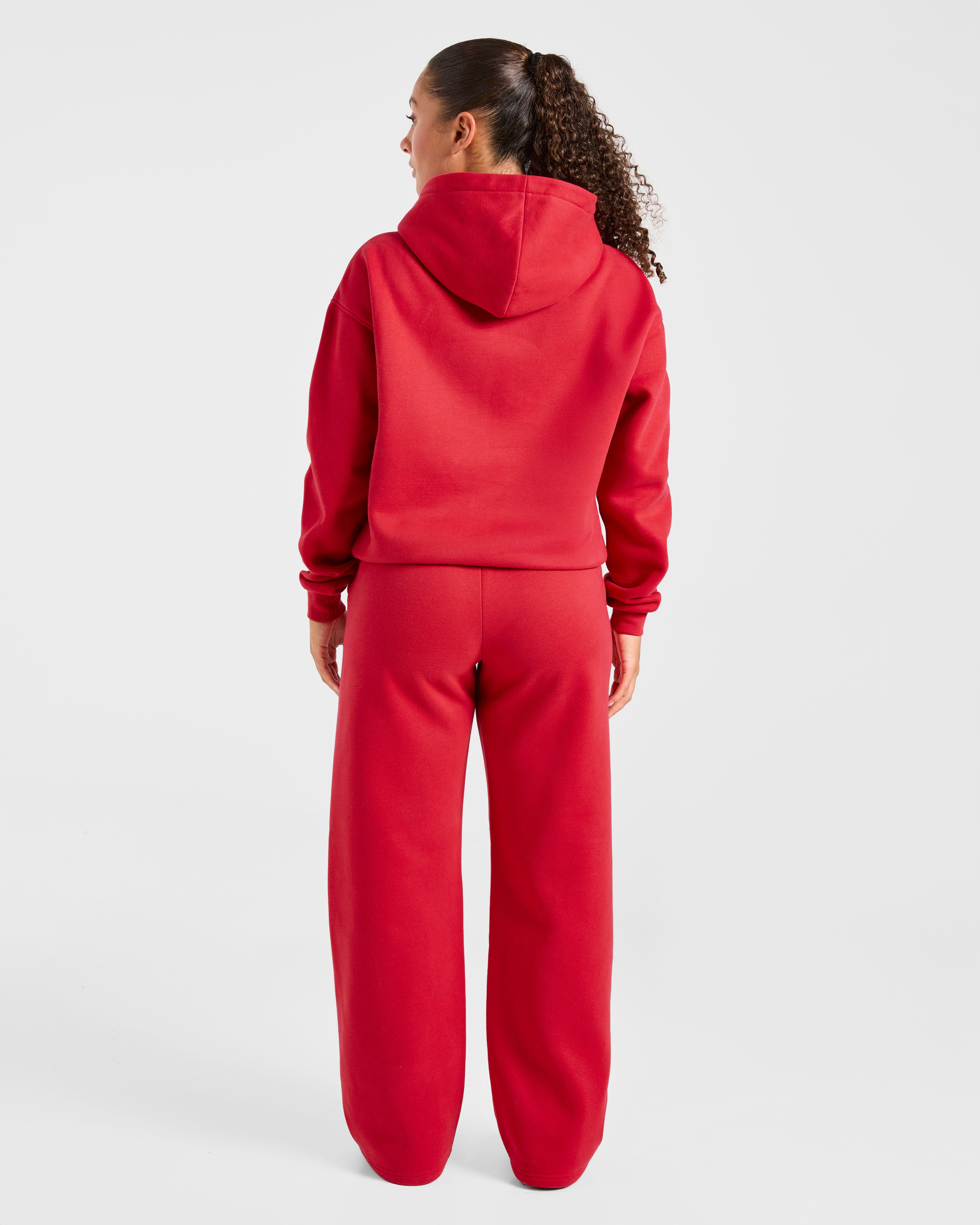 Varsity 2.0 Oversized Straight Leg Joggers - Rouge