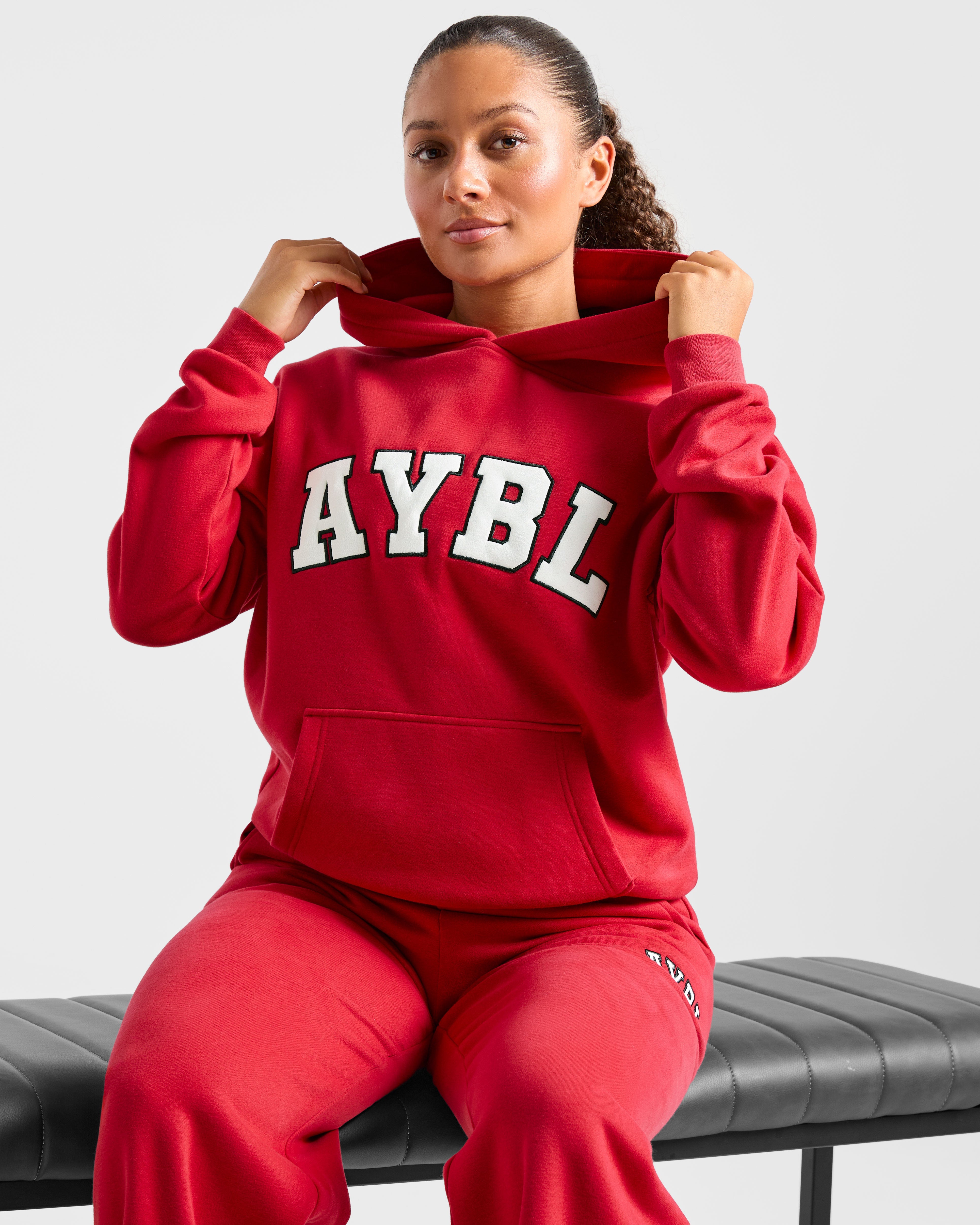 Varsity 2.0 Oversized Straight Leg Joggers - Rouge