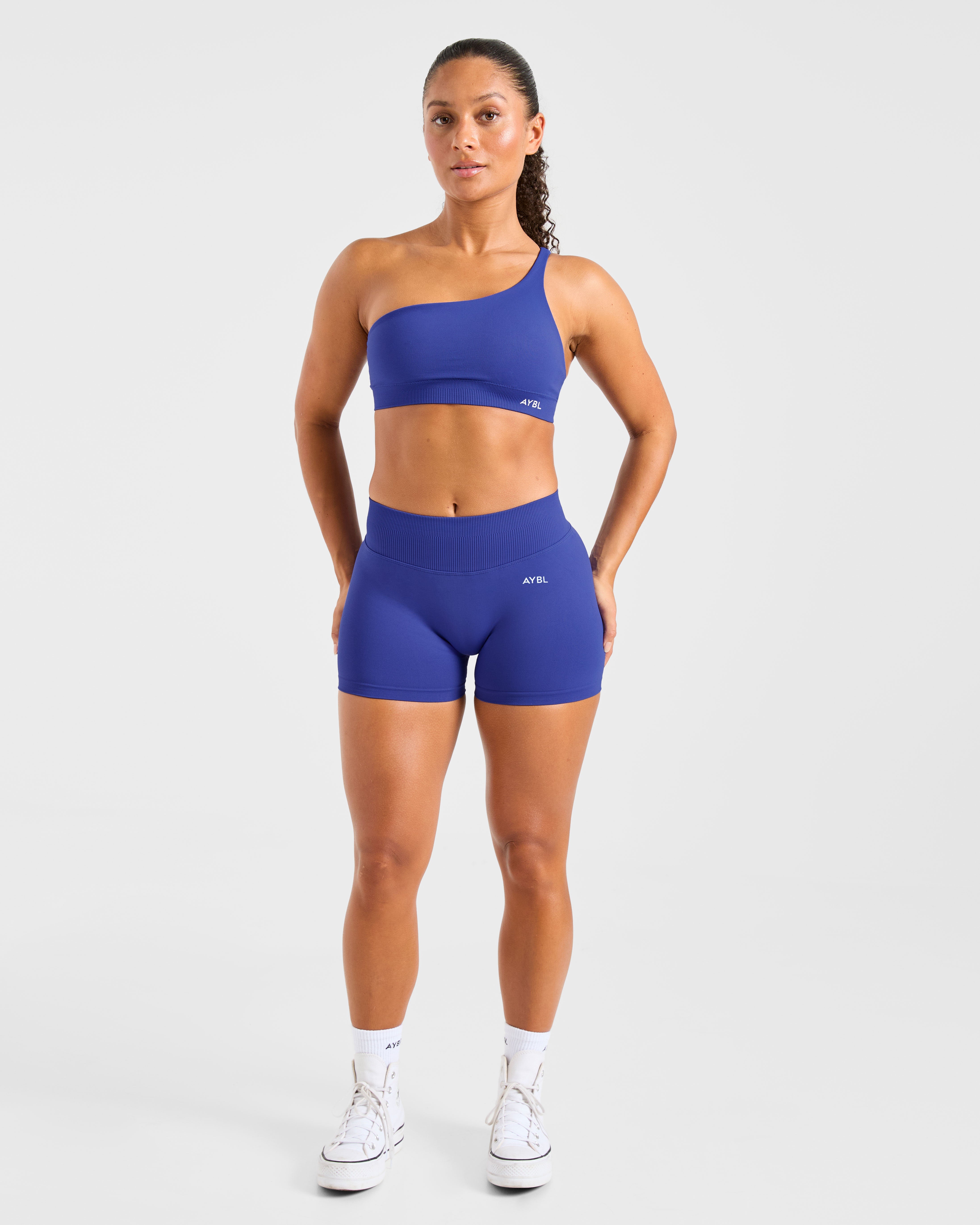 Enhance Seamless One Shoulder Sports Bra - Cobalt Bleu