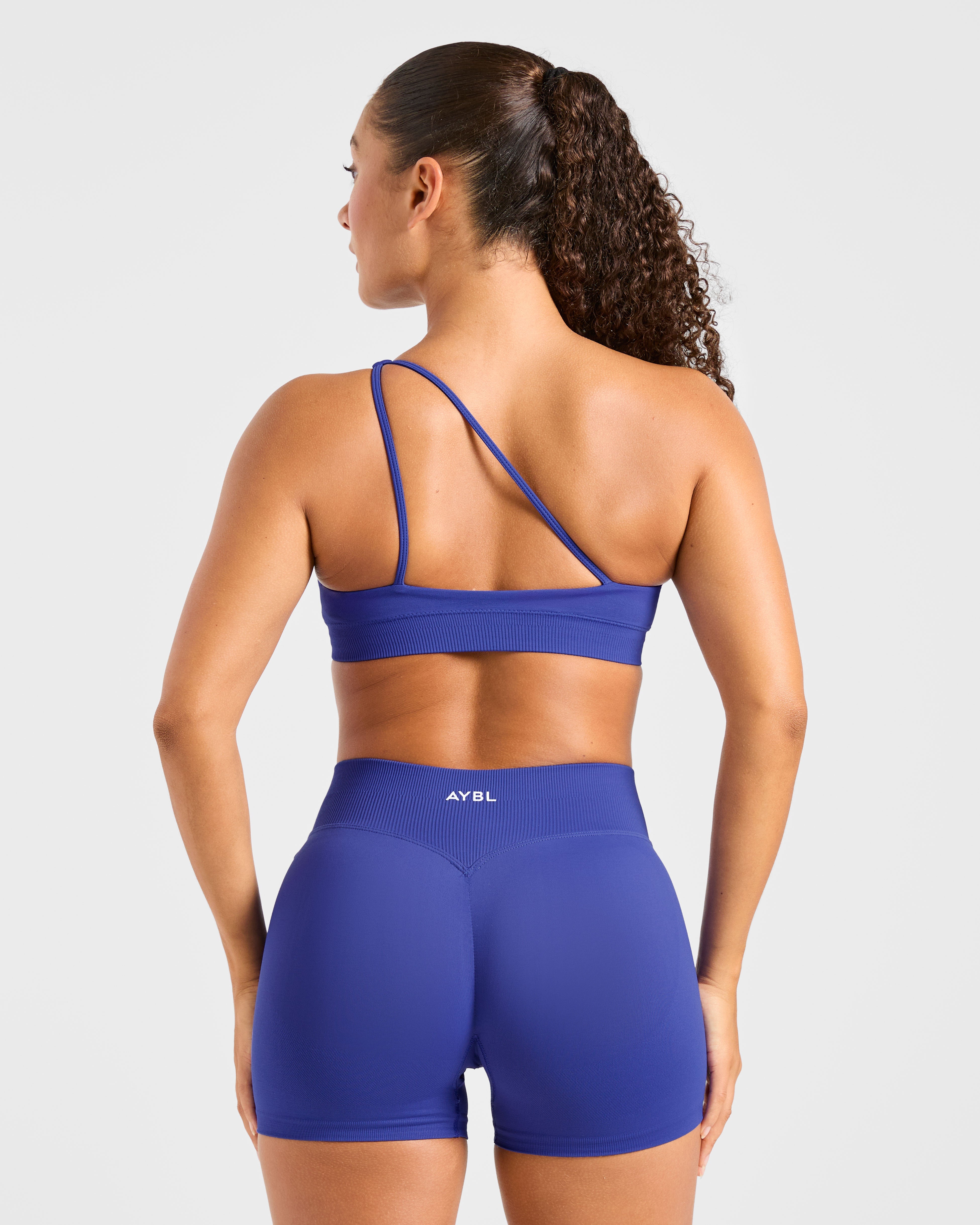 Enhance Seamless One Shoulder Sports Bra - Cobalt Bleu