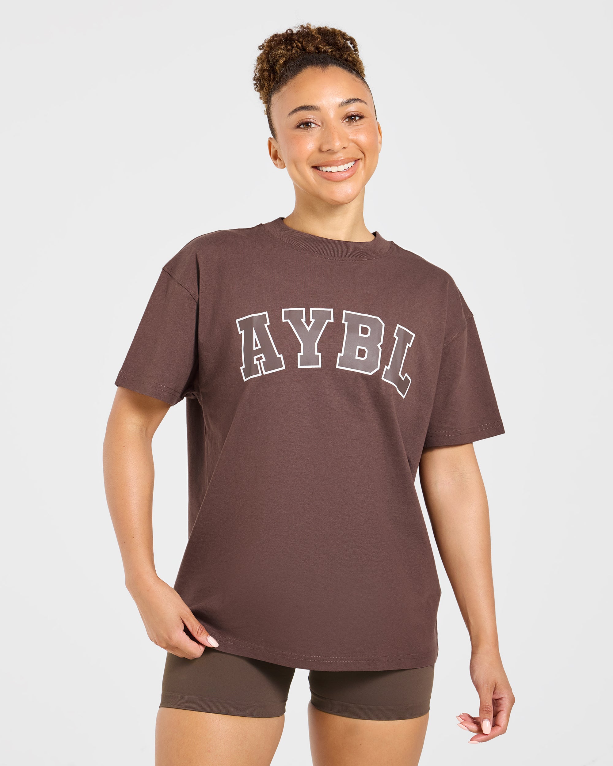 Varsity 2.0 Oversized T Shirt - Marron