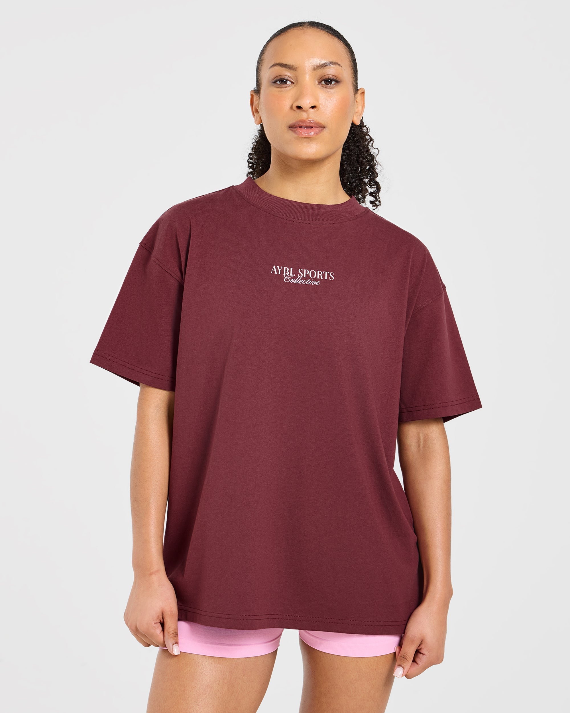 Sports Collective Oversized T Shirt - Rouge Wine