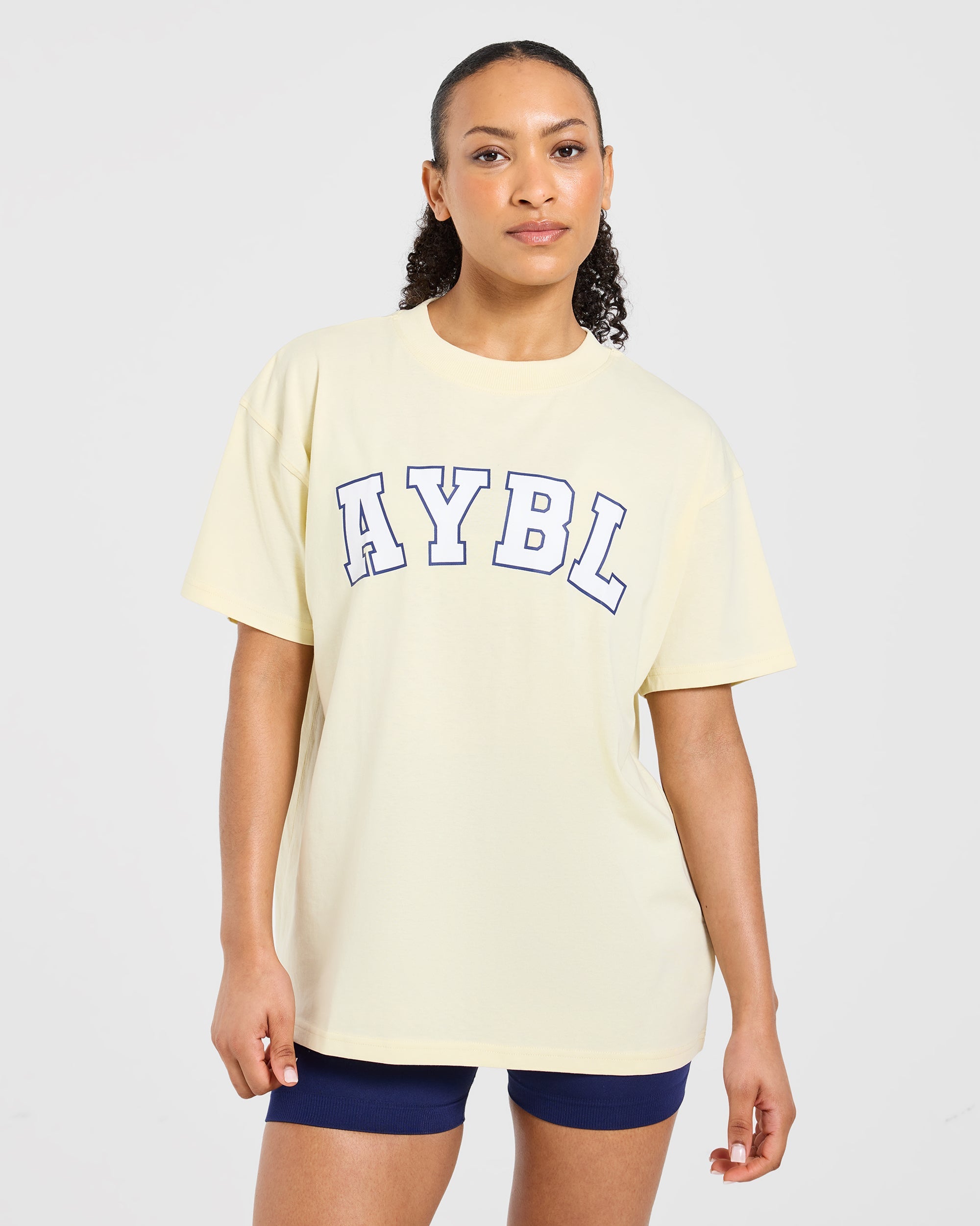 Varsity 2.0 Oversized T Shirt - Butter Jaune