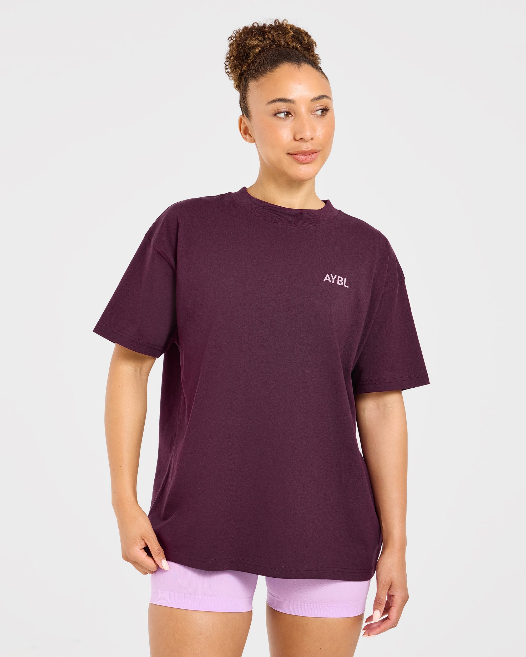 Lift Graphic Oversized T Shirt - Plum