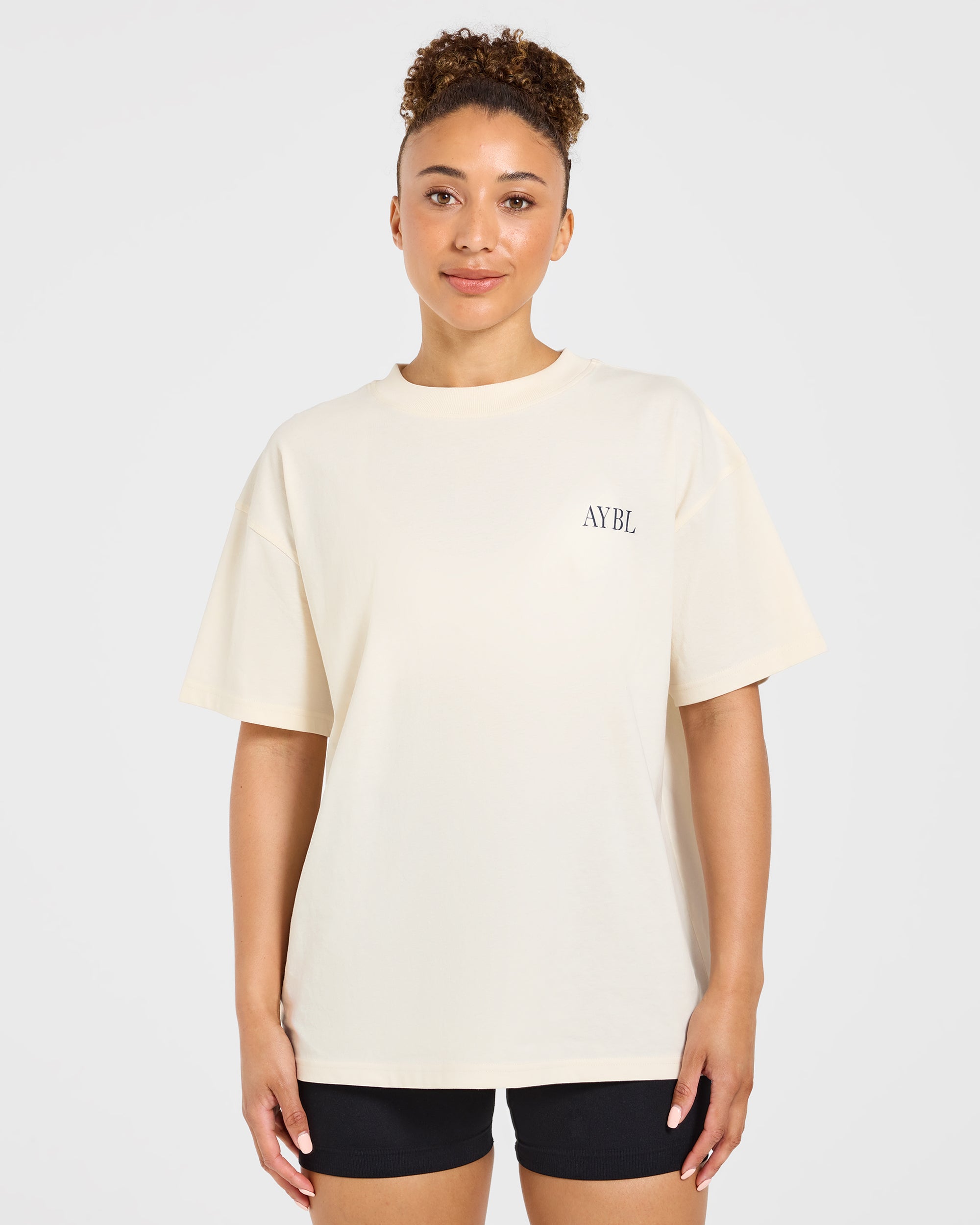 AYBL Strength Club Oversized T Shirt - Cream